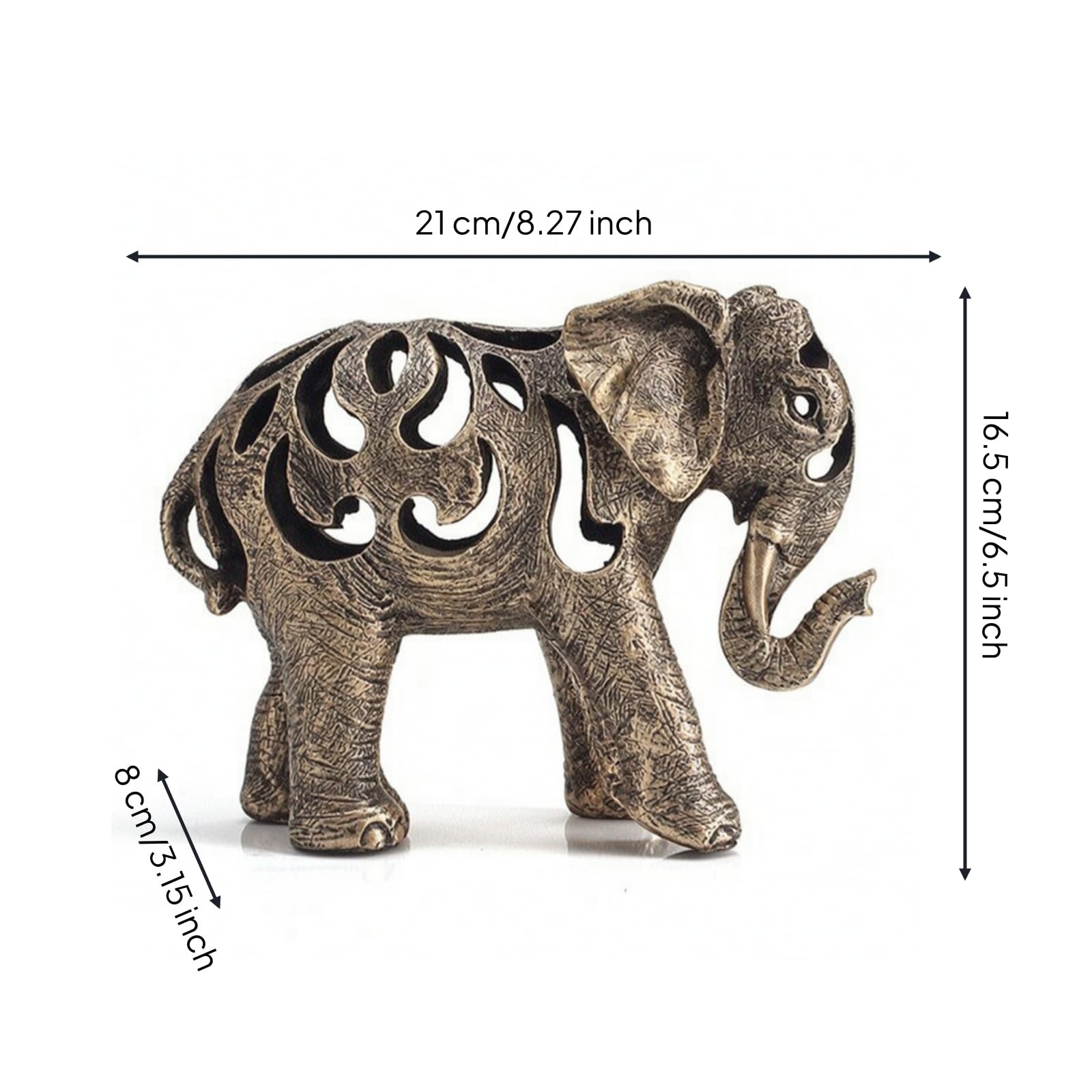 Estatuilla Animal con Diseño Perforado Escultura Resina Estatuilla Animal Rústico coración para Coleccionistas, Recibidor, Oficina, Pequeño, Style to 2