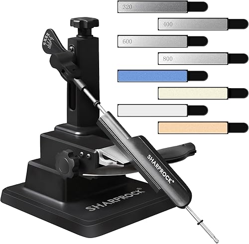 Miniatura 8 de Afilador de cuchillos profesional, 3 piedras de afilar de precisión de ángulo ajustable, herramienta de metal con afilador de cerámica y diamante