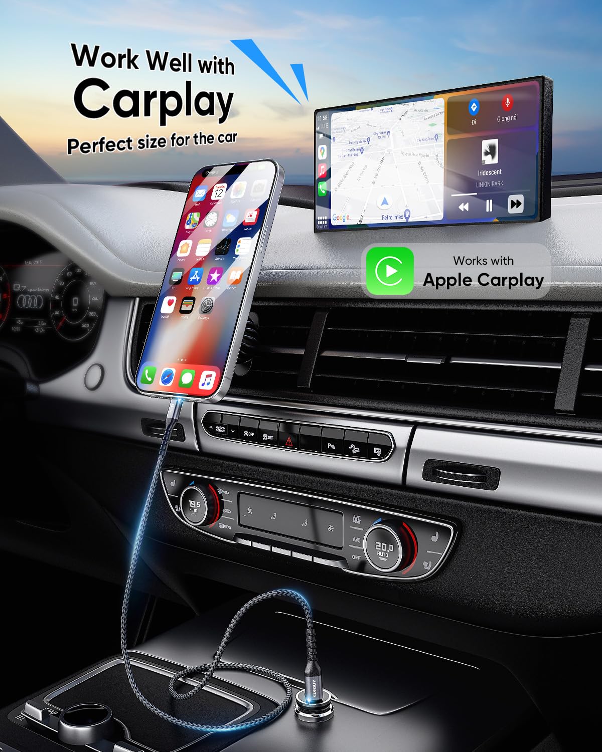 SUNGUY USB C Lightning Kabel, [0.15M 2 Stück] MFi Zertifiziert Kabel USB C auf Lightning iPhone Ladekabel Schnellladekabel für iPhone 14/13/12/11 Pro Max Mini/X/XS/Type C Chargers | Kabel do ładowania iPhone'a, kompatybilny z iPhone 14, 13, 12, 11, Pro, M