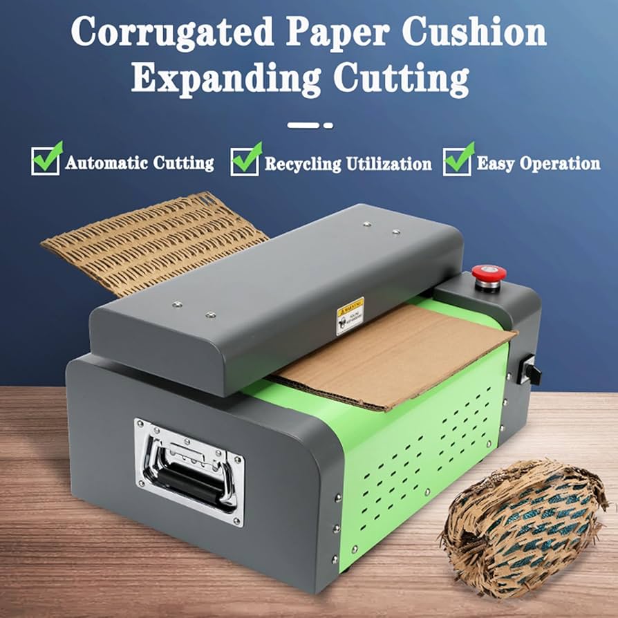段ボール切断機、ハニカム段ボール紙詰め機、切断幅32.5cm、紙細