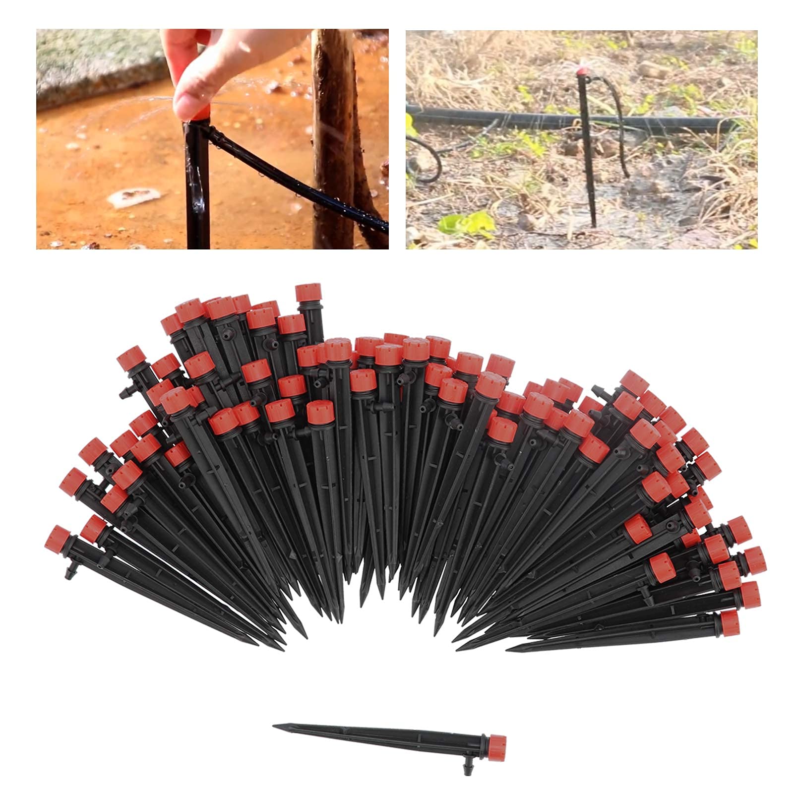 Gotero de Riego Ajustable de 360 ​​grados para Manguera 4/7, de Goteo de Control de Flujo de Agua para Camas de Jardín y Césped, Plástico, 200 Piezas