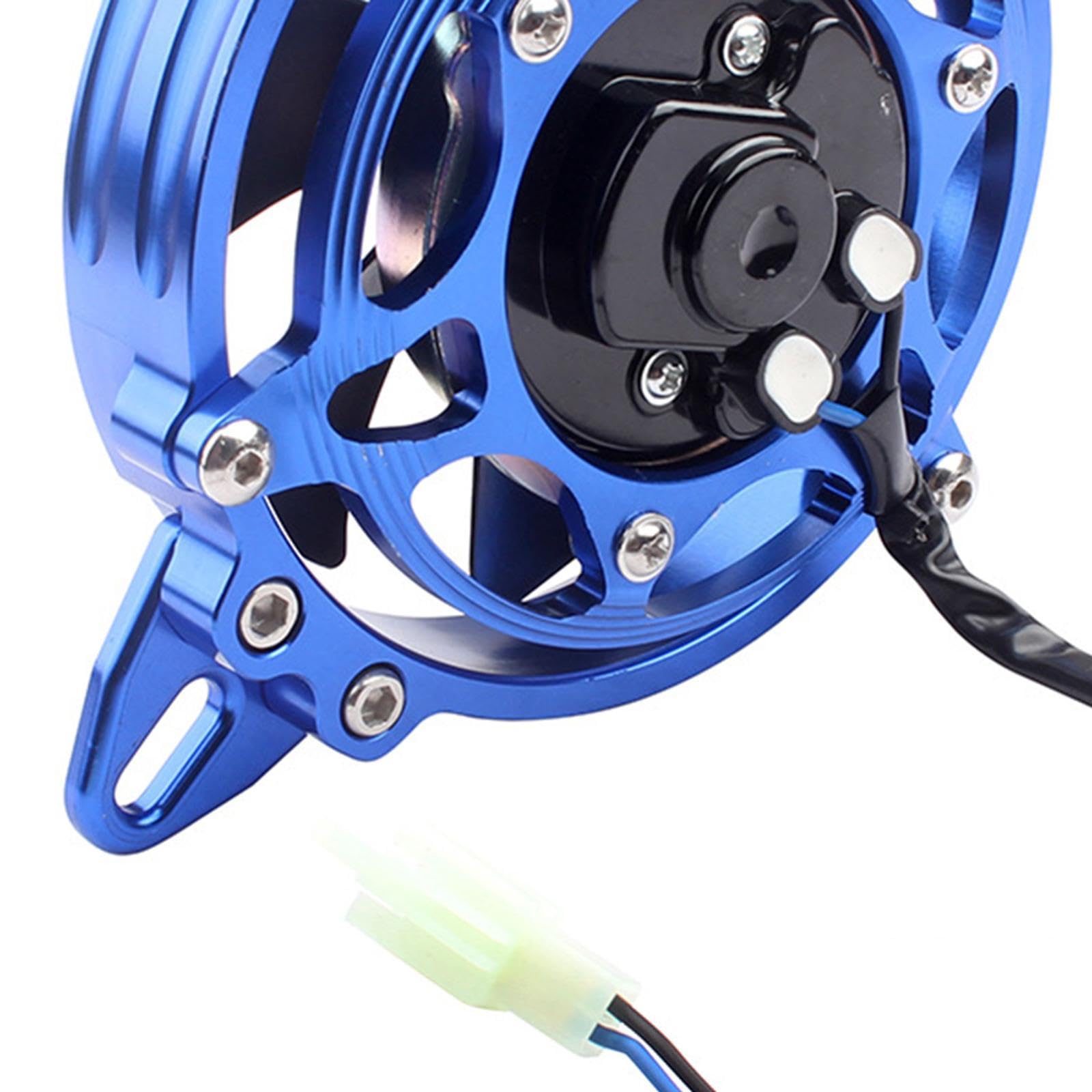 Oshhni Ventola termica di raffreddamento elettrica Ventola del radiatore Leggera e robusta Lega di alluminio da 4 pollici per UTV da 125, Blu