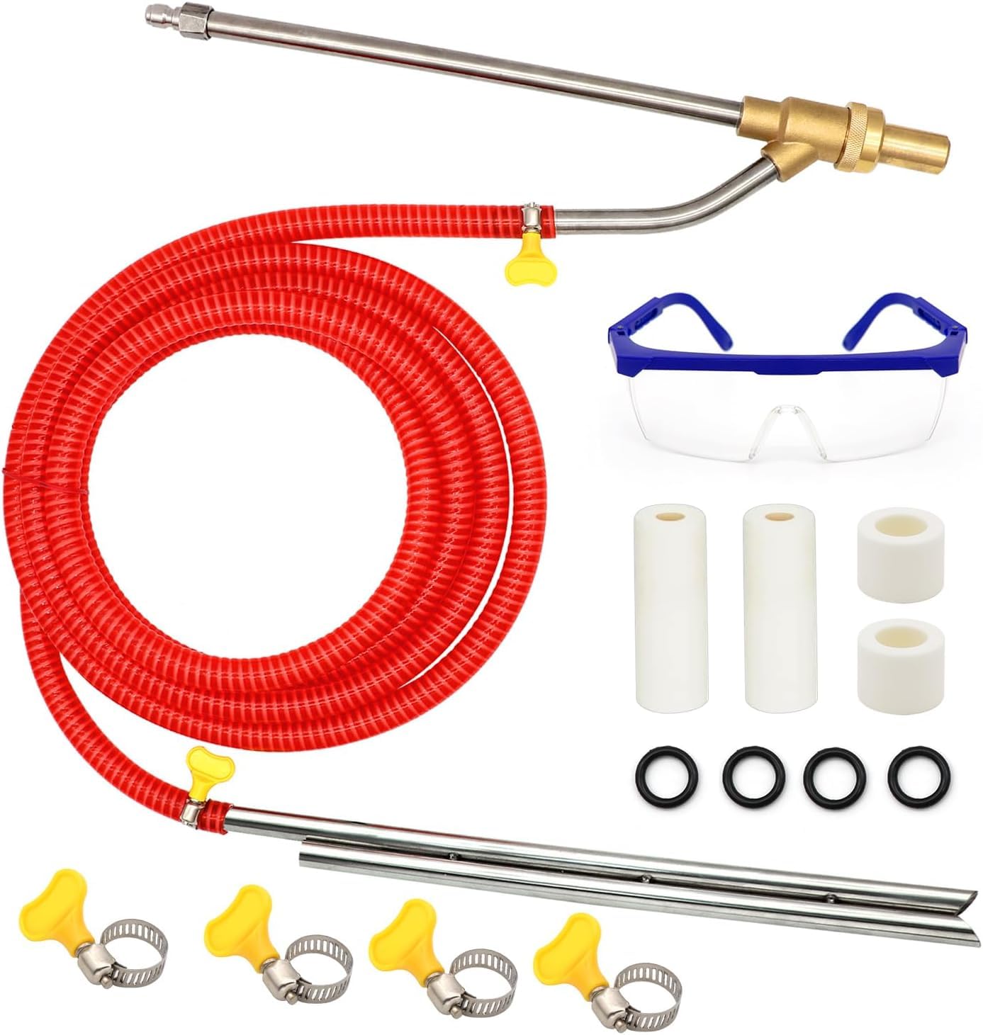 Pressure Washer Sandblasting Kit, 5000 PSI Wet Sandblaster Attachment, Power Washer Sandblasting with Replacement Ceramics Nozzle, 1/4 Inch Quick Disconnect Sandblasting Kit