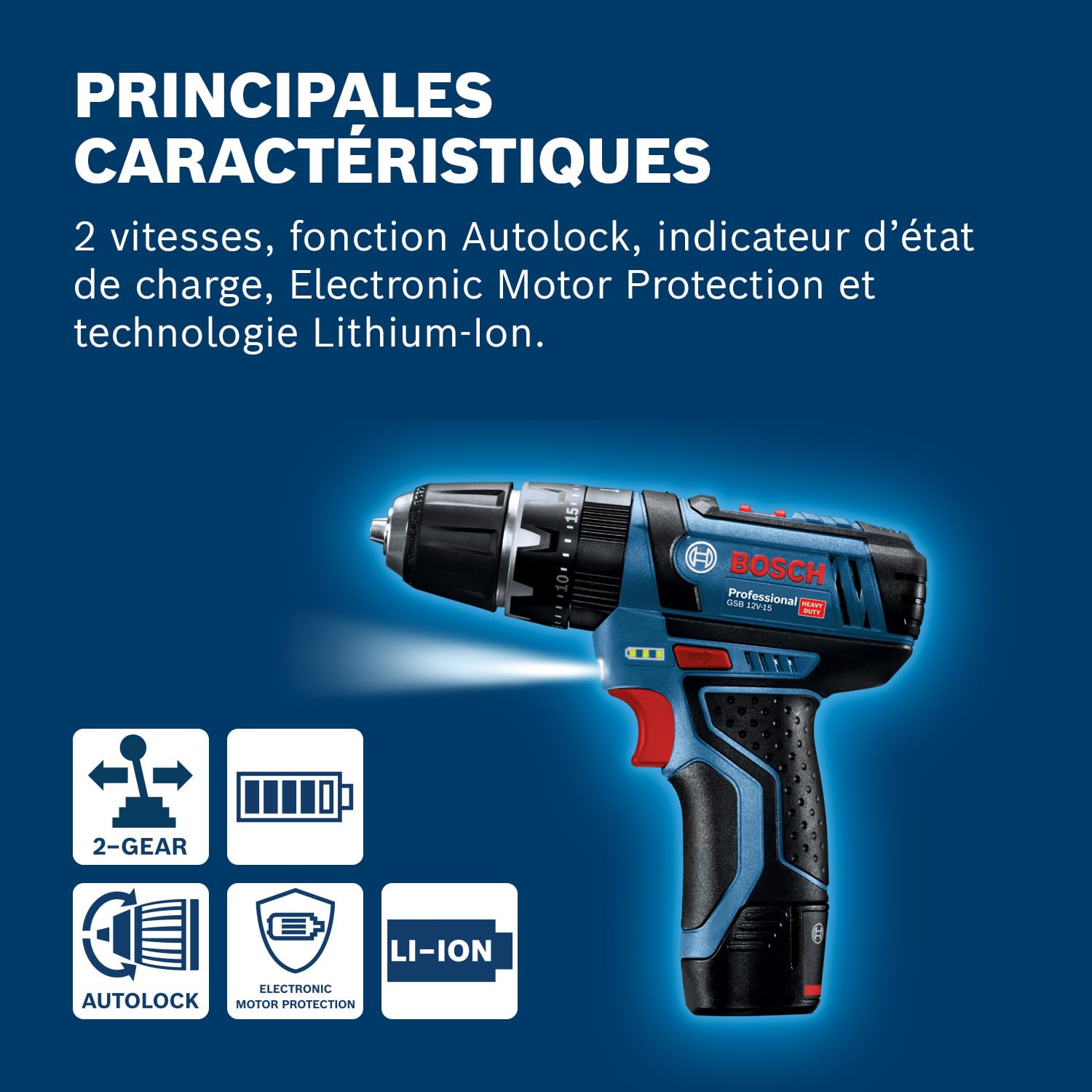 Bosch PRO perceuse-visseuse à percussion GSB 12V-15