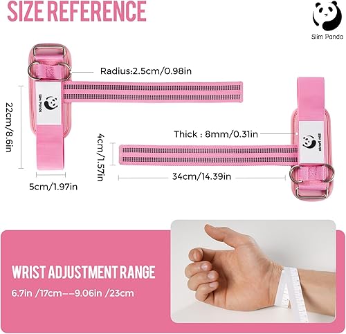 Miniatura 2 de Slim Panda Correas de muñeca para levantamiento de pesas, correas de levantamiento de pesas con acolchado de neopreno para mujeres y hombres,