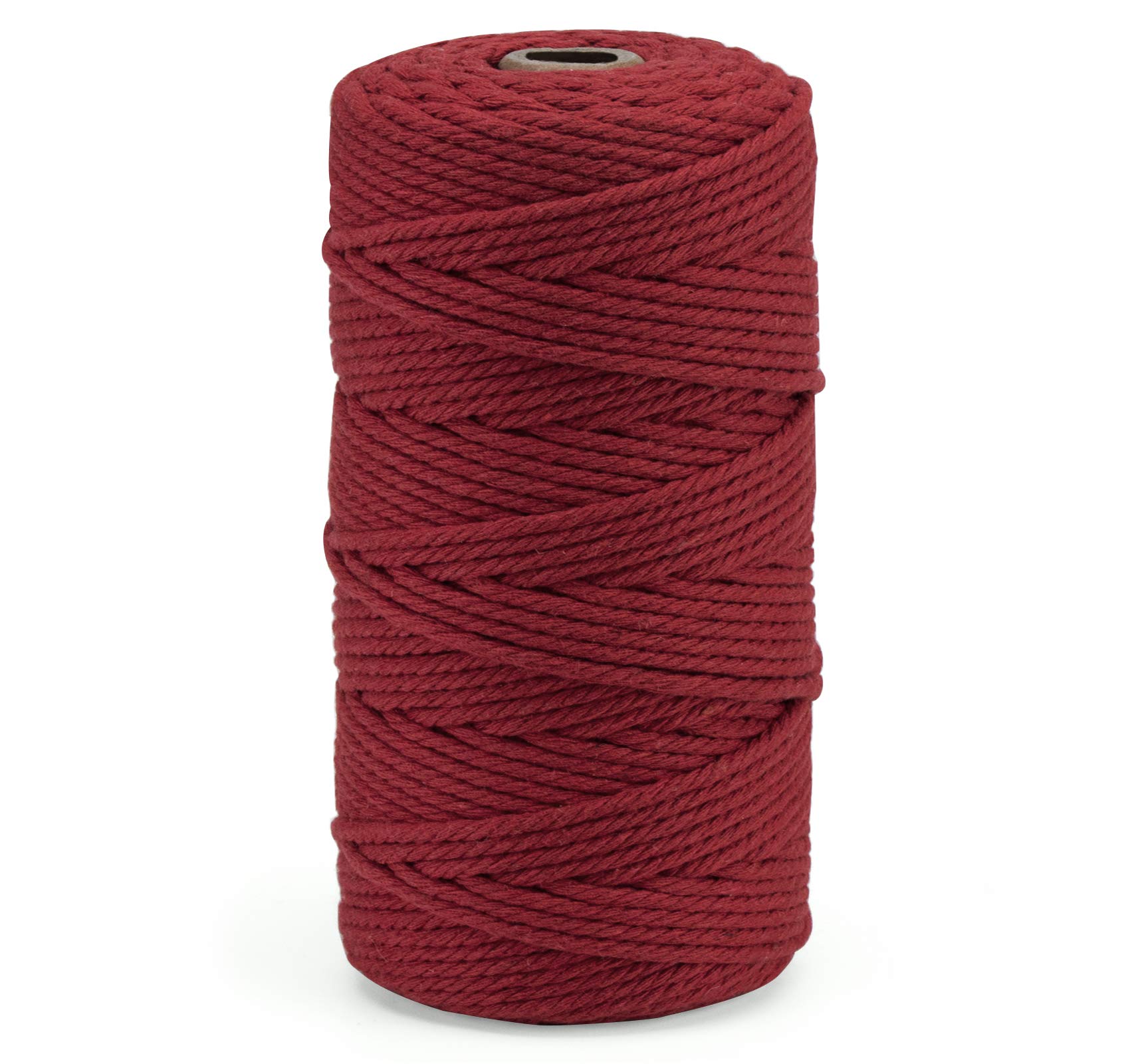 ilauke 3MM Cotton Macrame Rope Cord,100M Red DIY Craft Cord Cotton Rope for Handmade Plant Hanger, Wall Hanging Craft Making, Crafts, Home & Wedding Knitting Decorative Projects.