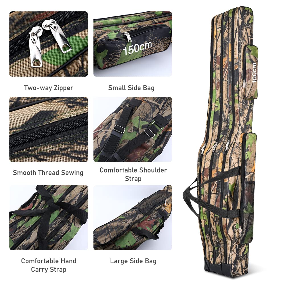Bolsa de Pesca Oxford 150cm 3 Capas Portátil Alta Capacidad