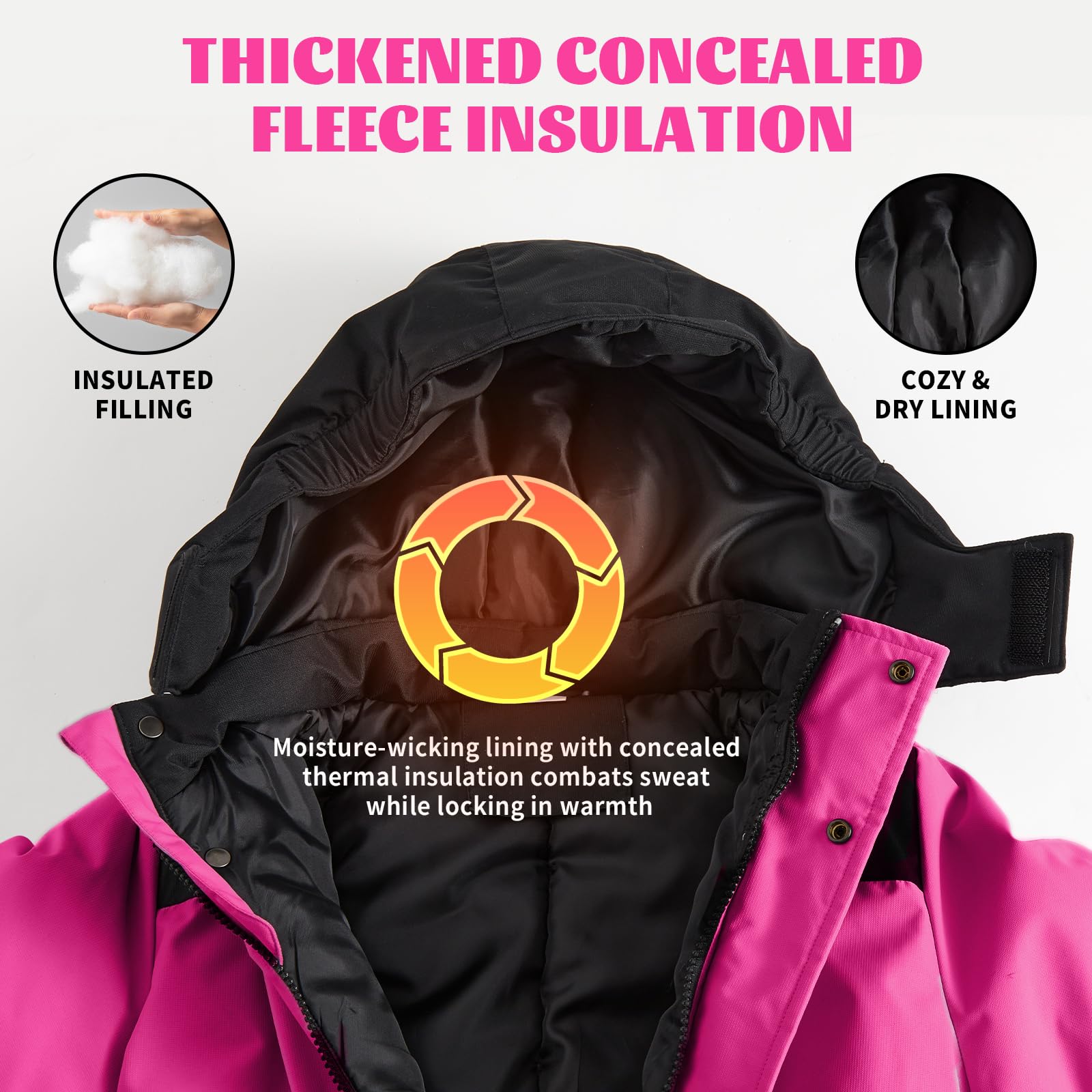 Owntop Mono de Nieve para Niños - Traje de Esquí Cálido de Una Pieza para Niños y Niñas, Traje de Nieve Ligero e Impermeable para Invierno, Traje para Snowboard para Bebés, 98-128 cm