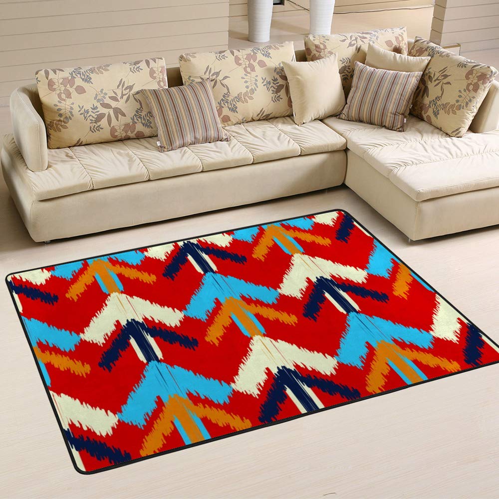Tapis ethnique bohème rouge Ruchen 63x48 inch pour salon