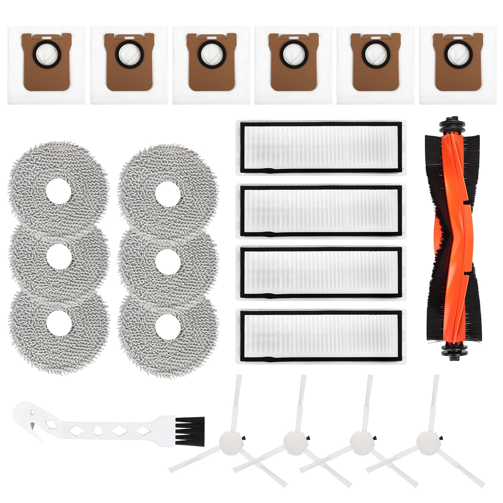 USHOP 18-częściowy zestaw akcesoriów do Xiaomi Robot Vacuum X20+/ X10+ Dreame S10 / L10s Ultra robot odkurzający