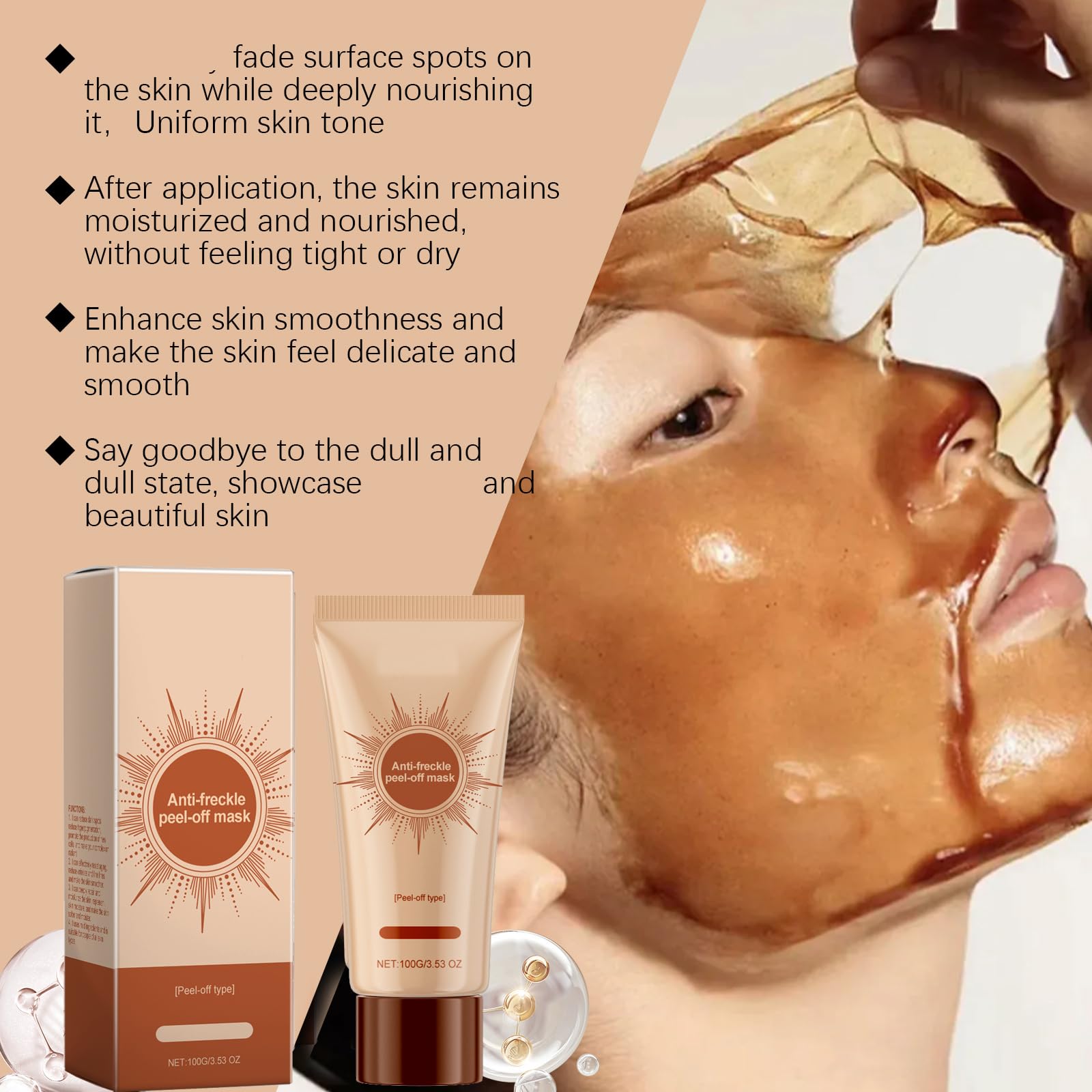 Peel-Off-Gesichtsmaske Gegen Pickel, Porenverfeinernd & Ölregulierend, Feuchtigkeitsspendend ohne Reinigungswaschgang, Anti-Aging- Und Anti-Falten-Maske, Peeling & Aufhellend (8pcs)