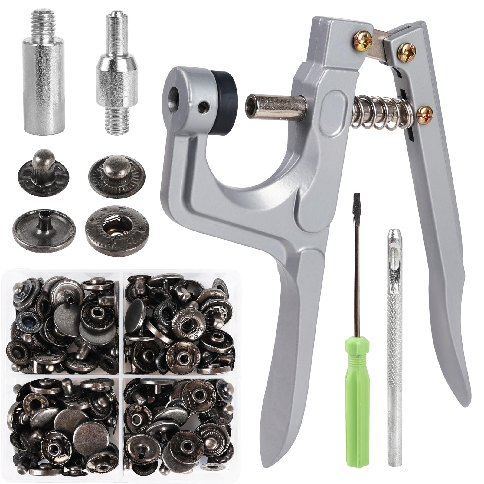 Snap Button Fastener Kit,40set (15mm) Copper Snap Fastener Pliers with DIY Studs Tools, Press Studs Snap Fasteners for Sewing, Clothing, Leather, Craft, Jacket, Handbag