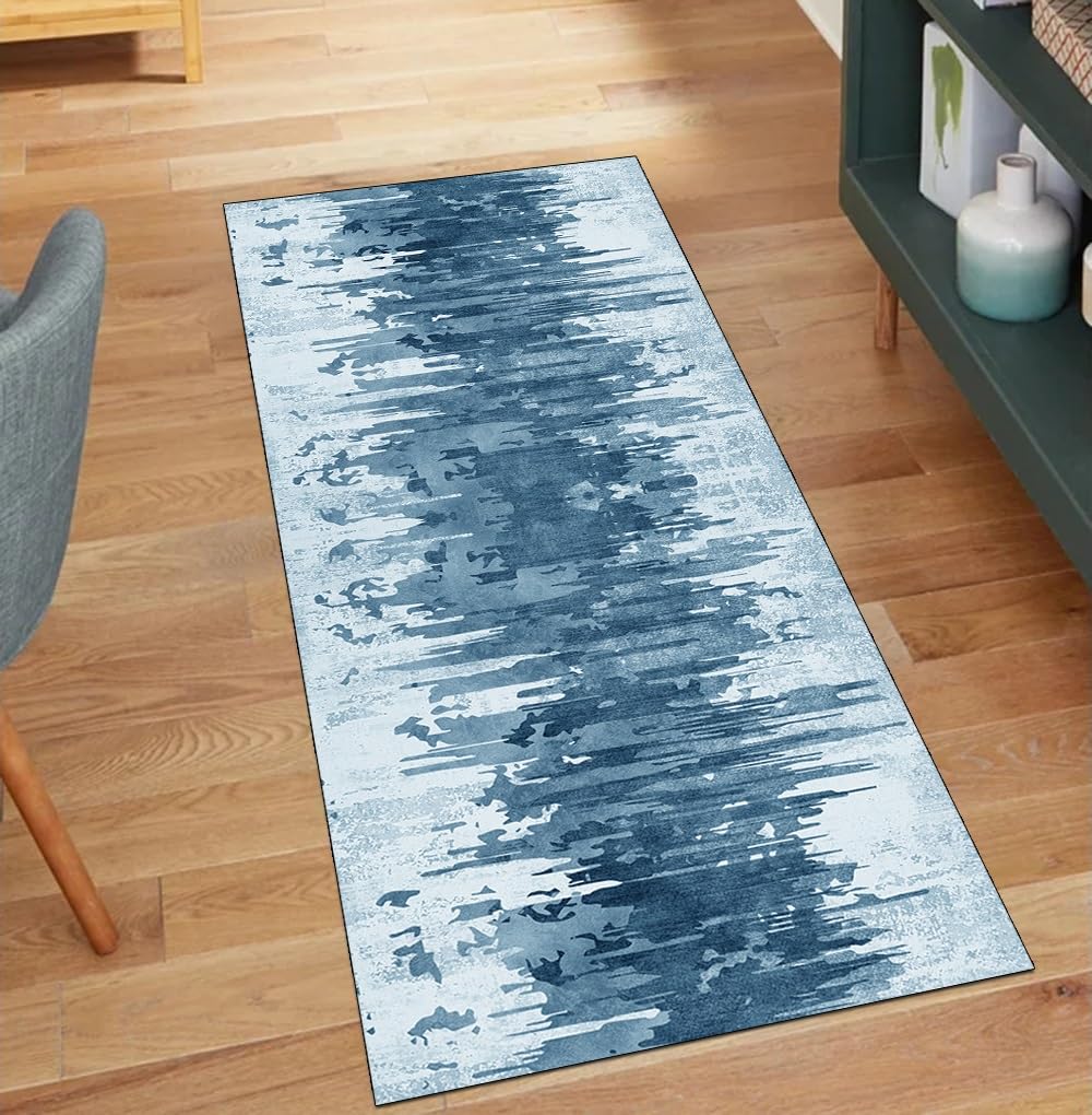 Alfombra para cocina azul de 100x160 cm con diseño abstracto ideal para dar vida al pasillo