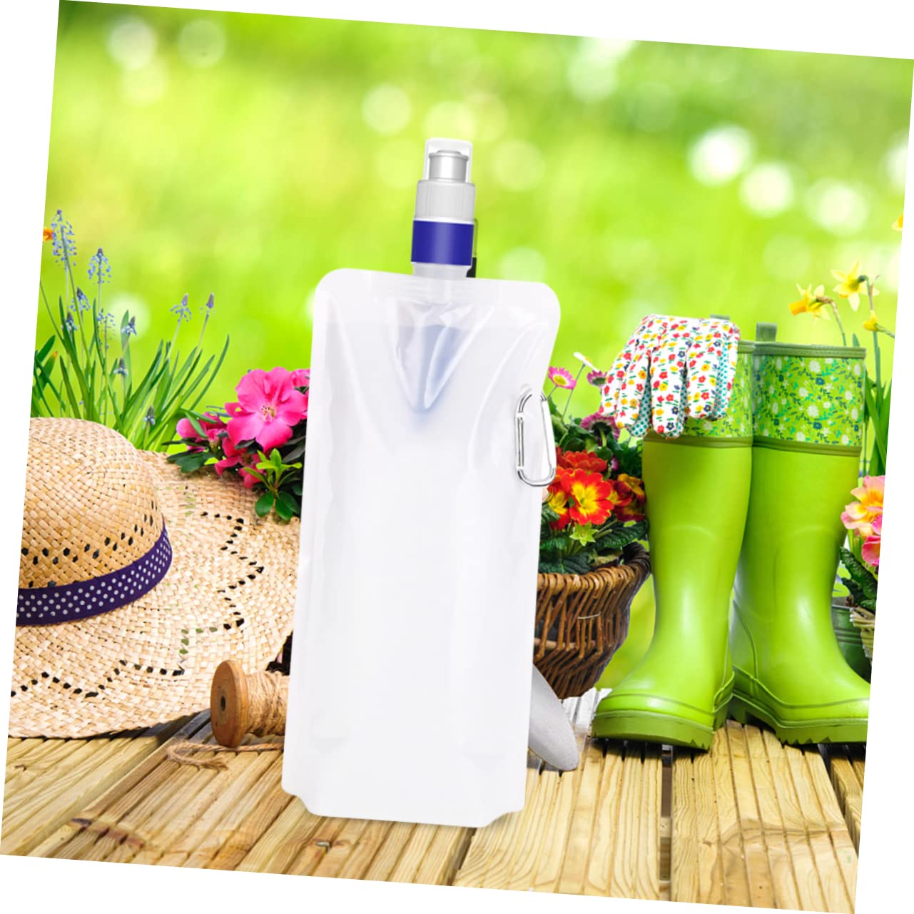 Toddmomy Folding Water Pouch Portable Water Container for Hiking Camping and Outdoor Activities Lightweight Durable Pe Material for Daily Use and Survival Situations