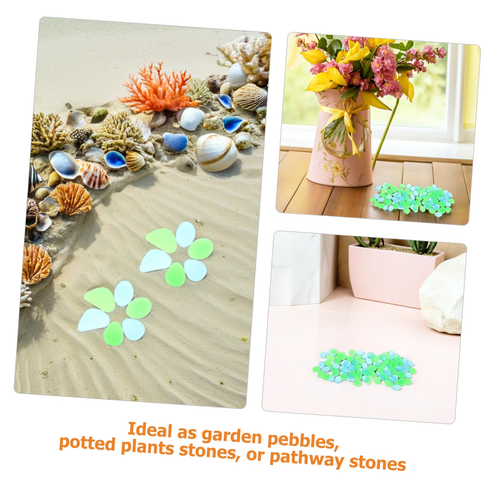 YARNOW 500piezas Decoración De Piedra Luminosa De Piedras Pequeñas Brillantes Para Jardines y Acuarios Para Paisajismo Nocturno y Caminos Decorativos