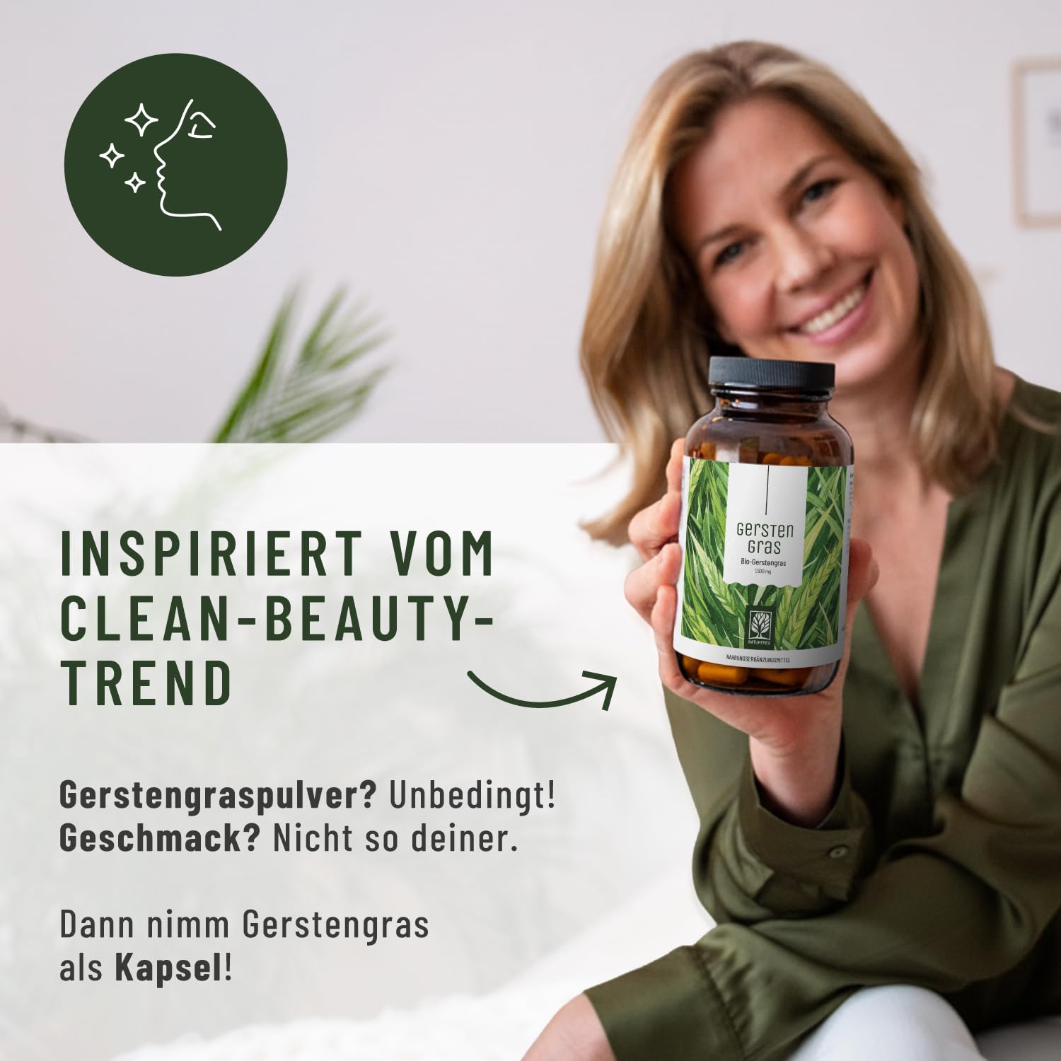 NATURTREU® Bio Gerstengras Kapseln hochdosiert, 540 Kapseln