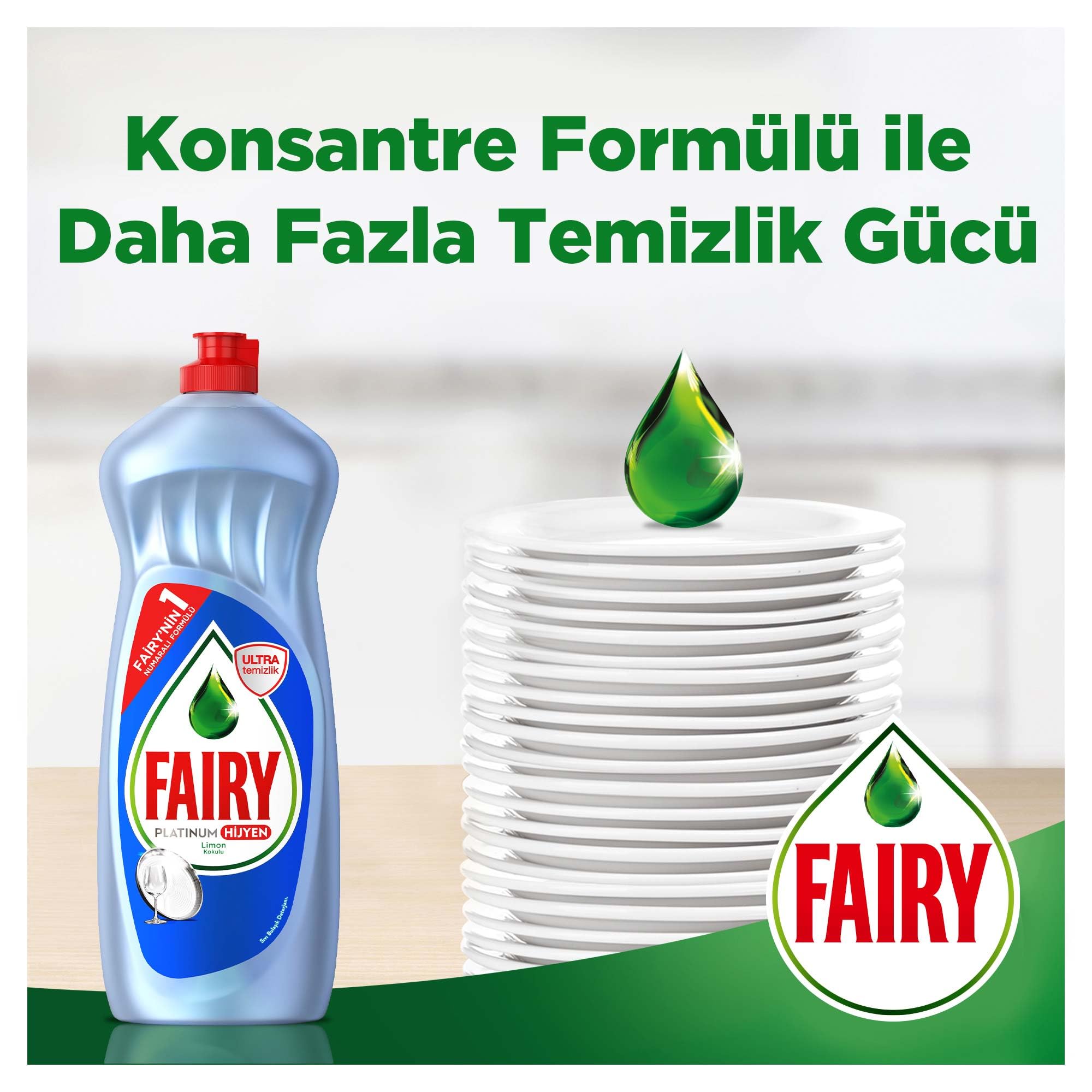 Fairy Platinum Hijyen Sıvı Bulaşık Deterjanı 1000 ml Limon Kokulu