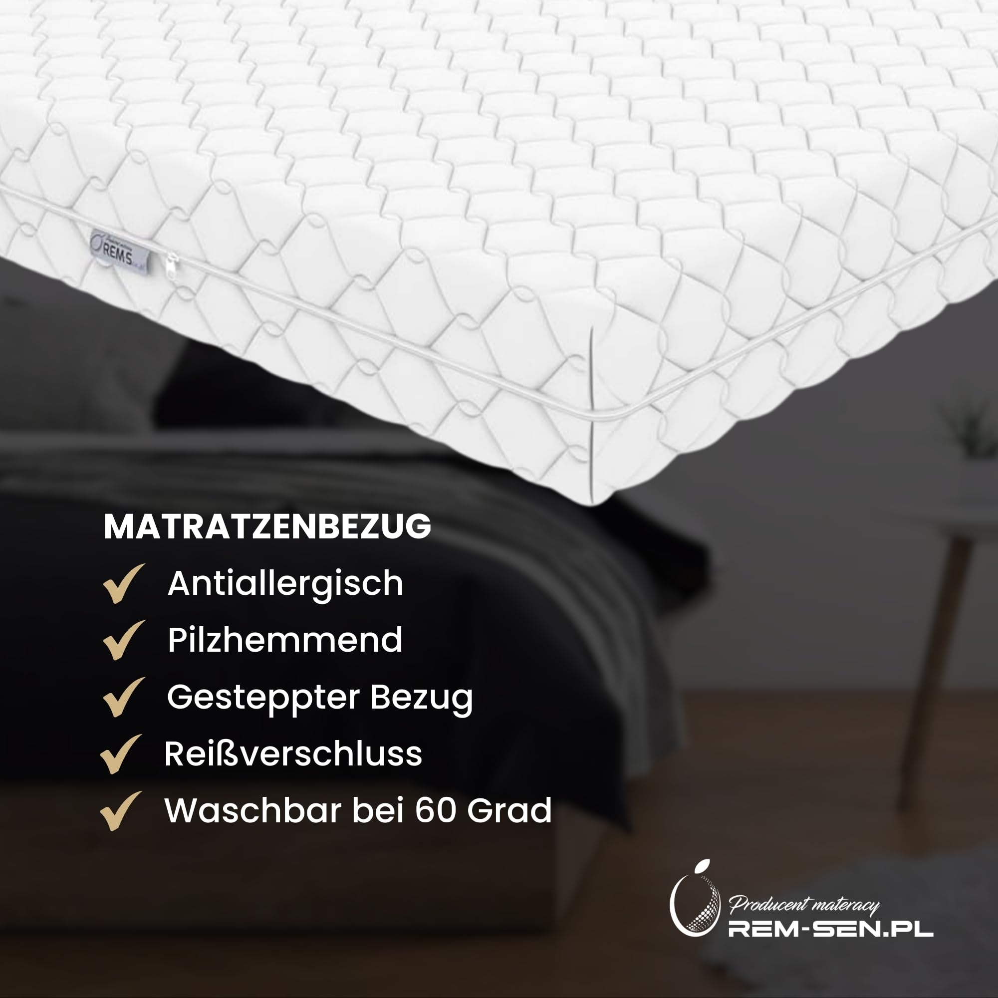 Matratze 80x180cm Höhe 15 cm Härtegrad 3 (H3) 7 Komfortzonen aus elastischem Polyurethanschaum mit Komfortschaum und Dreilagige Membranhülle, Antiallergisch, Öko-Tex Zertifiziert Qualitätsstandard