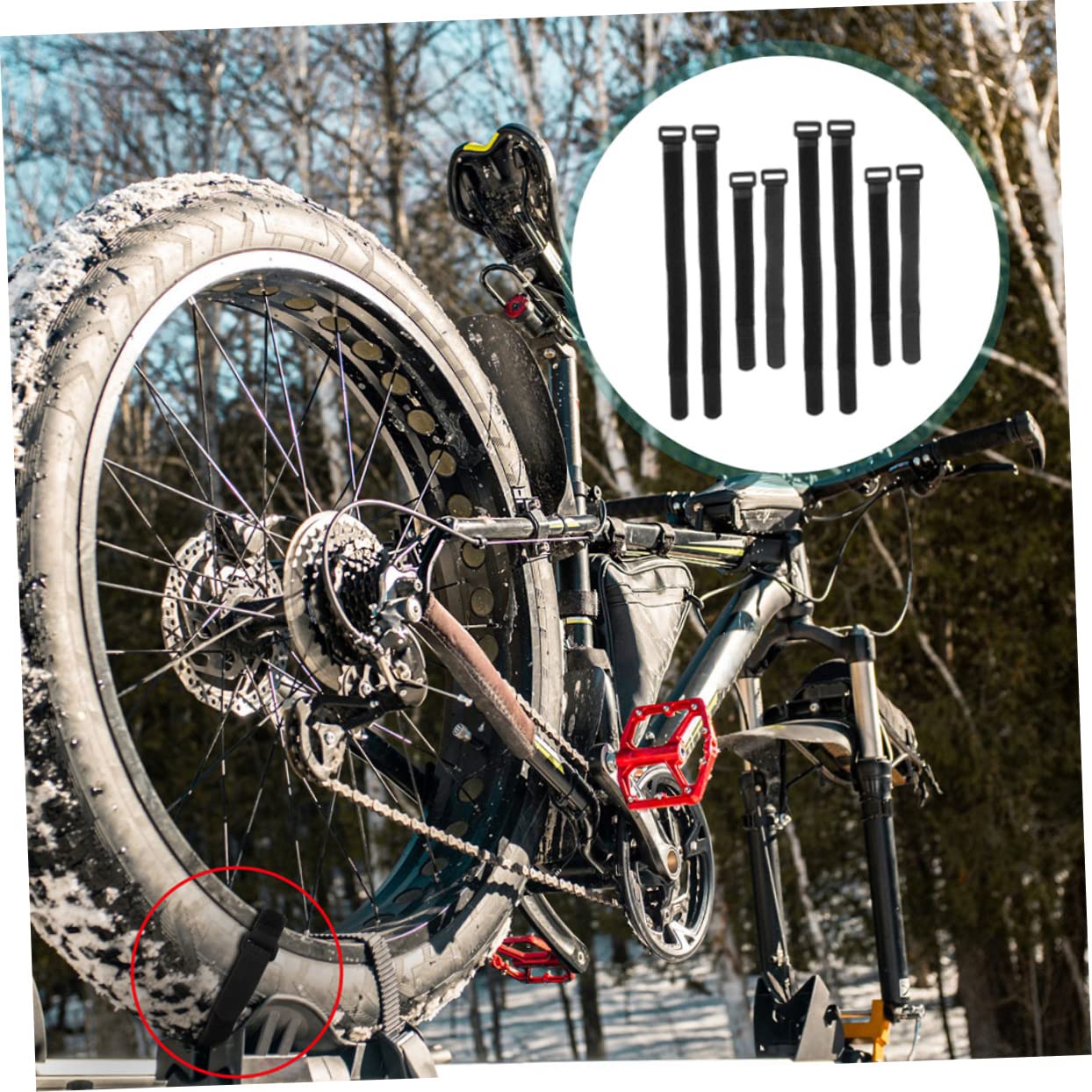 BESPORTBLE 8Pcs Mountain Bike Tie Downs Durable Nylon Bike Straps for Securing Cargo Lengths High Strength Buckle for Cycling and Outdoor Activities