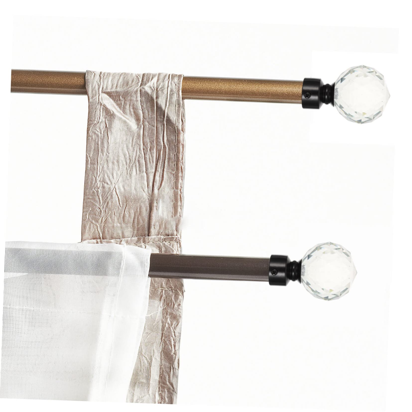 OUNONA Support Tringle à Rideaux en Fer Noir, Embouts de Tringle à Rideaux Décoratifs Simples et Rétro, Lot de 2 pour Maison et Appartement