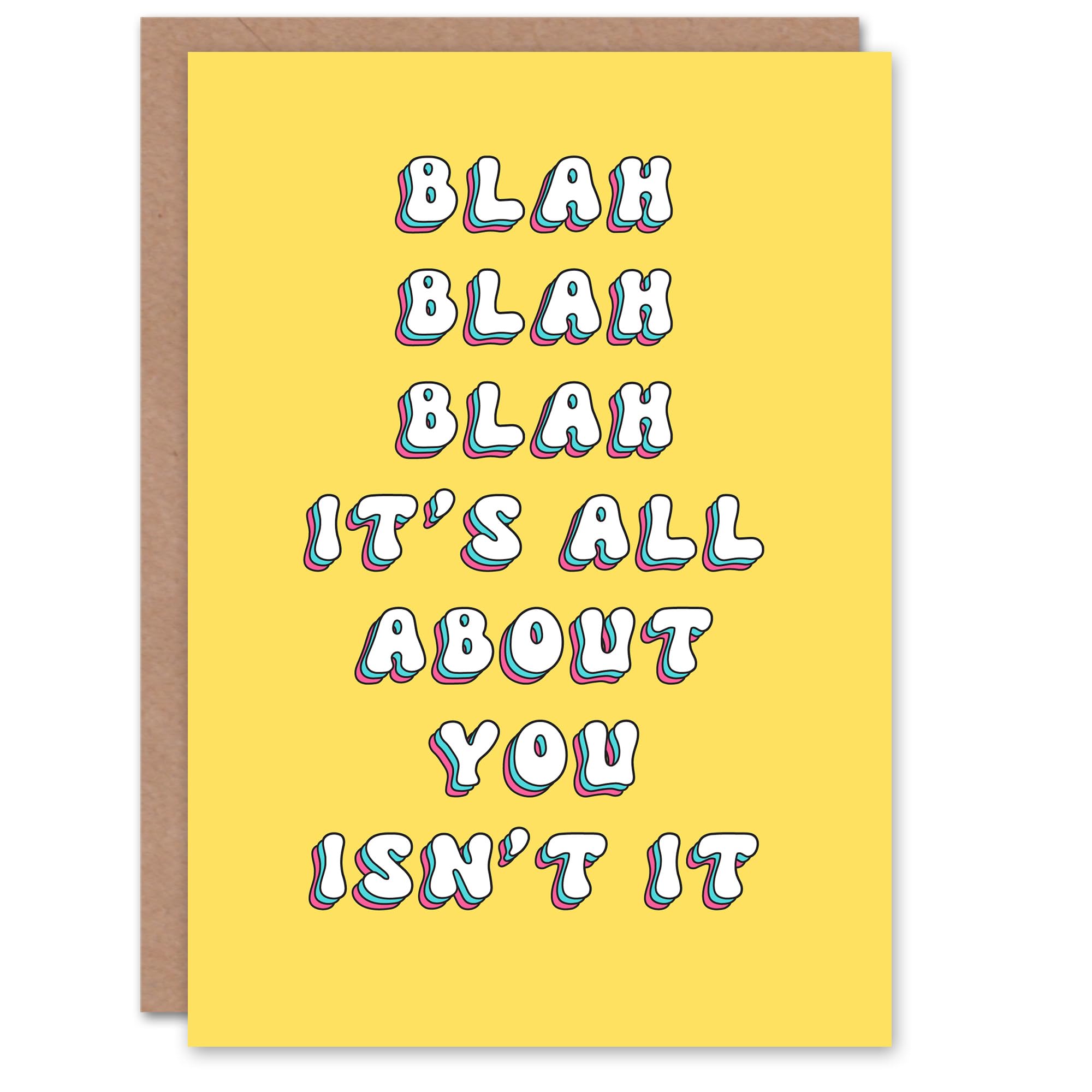 Artery8 Birthday Card All About You Sarcastic Fun Funny Happy Joke Humour For Her Gran Sister Niece Daughter Wife Woman Greeting Card