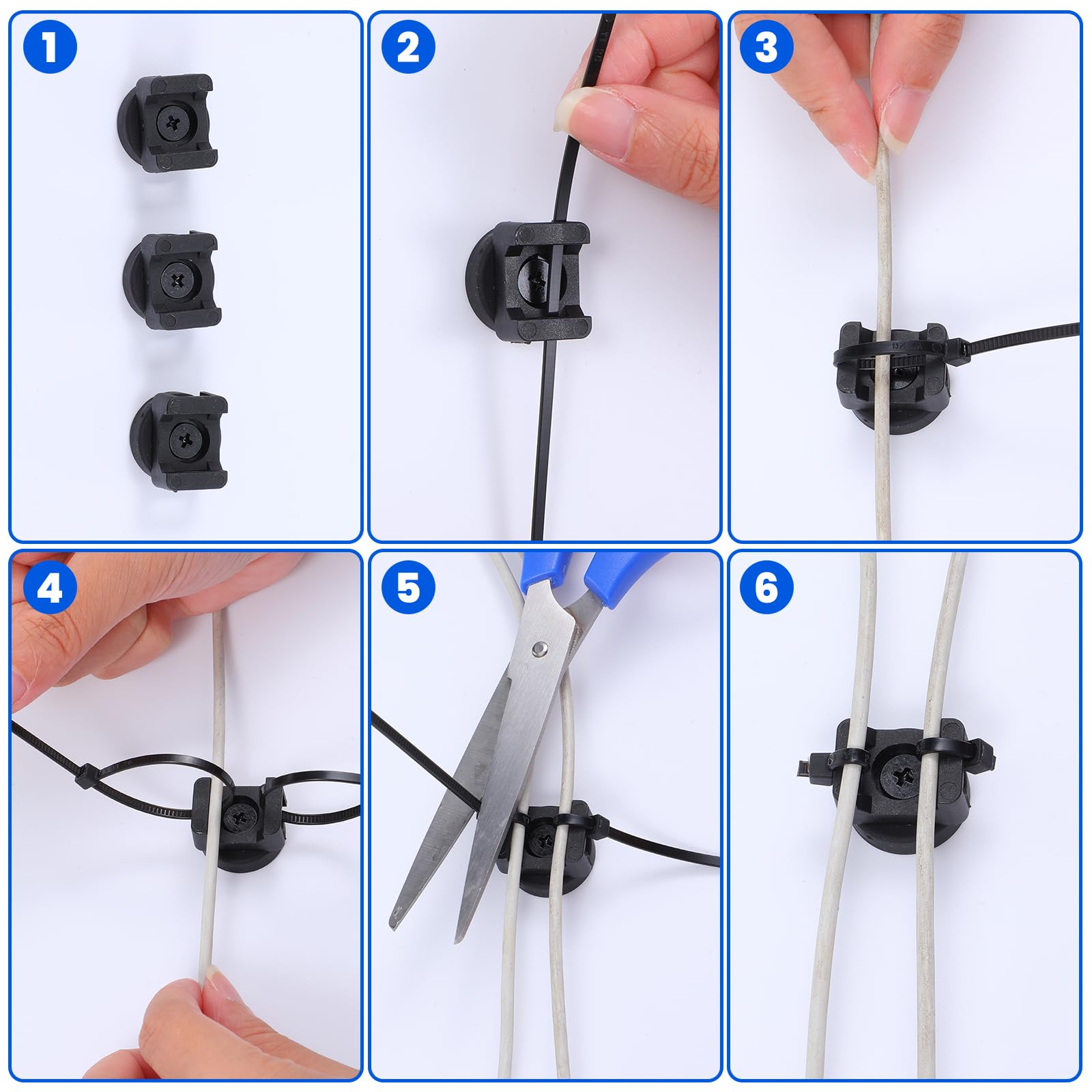 16 soportes magnéticos con cremallera para cables, base magnética para cables, clips de gestión de cables multiusos, abrazaderas de alambre para suministros eléctricos