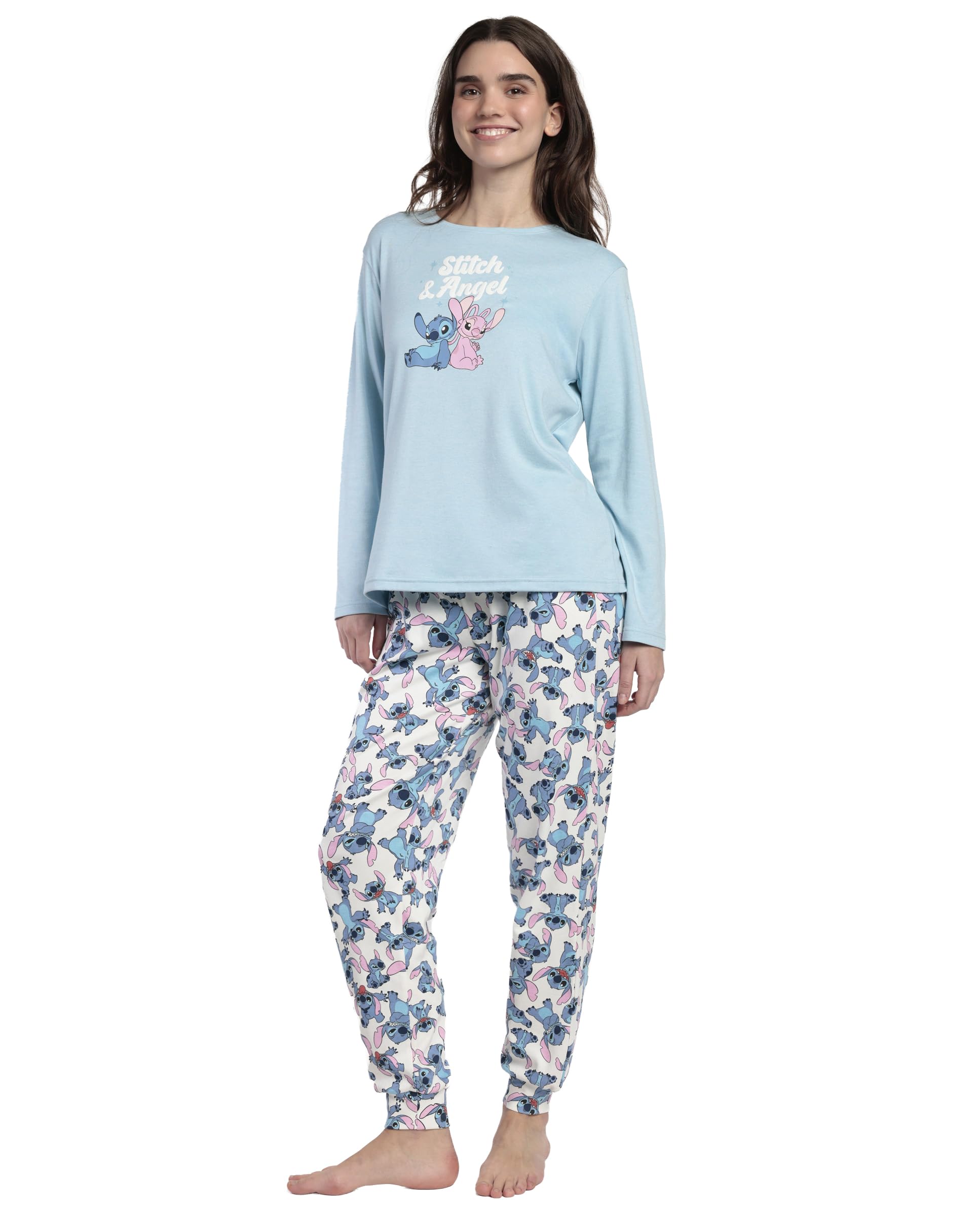 Disney Pijama Manga Larga Stitch Angel para Mujer