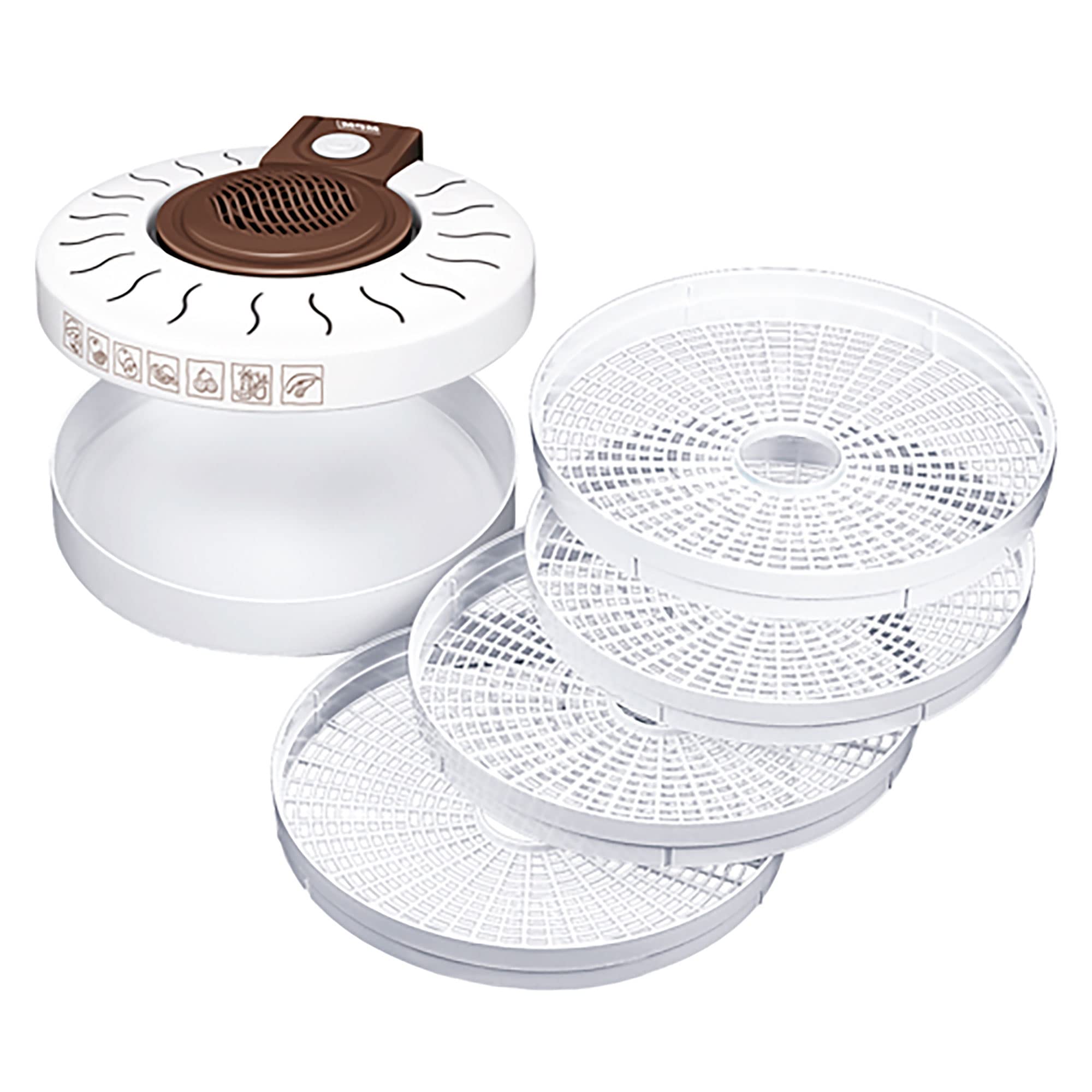 MPM MSG-06 Dörrautomat Mit 6 Stapelbaren Fächern, 400W – Für Obst, Gemüse, Kräuter & Mehr