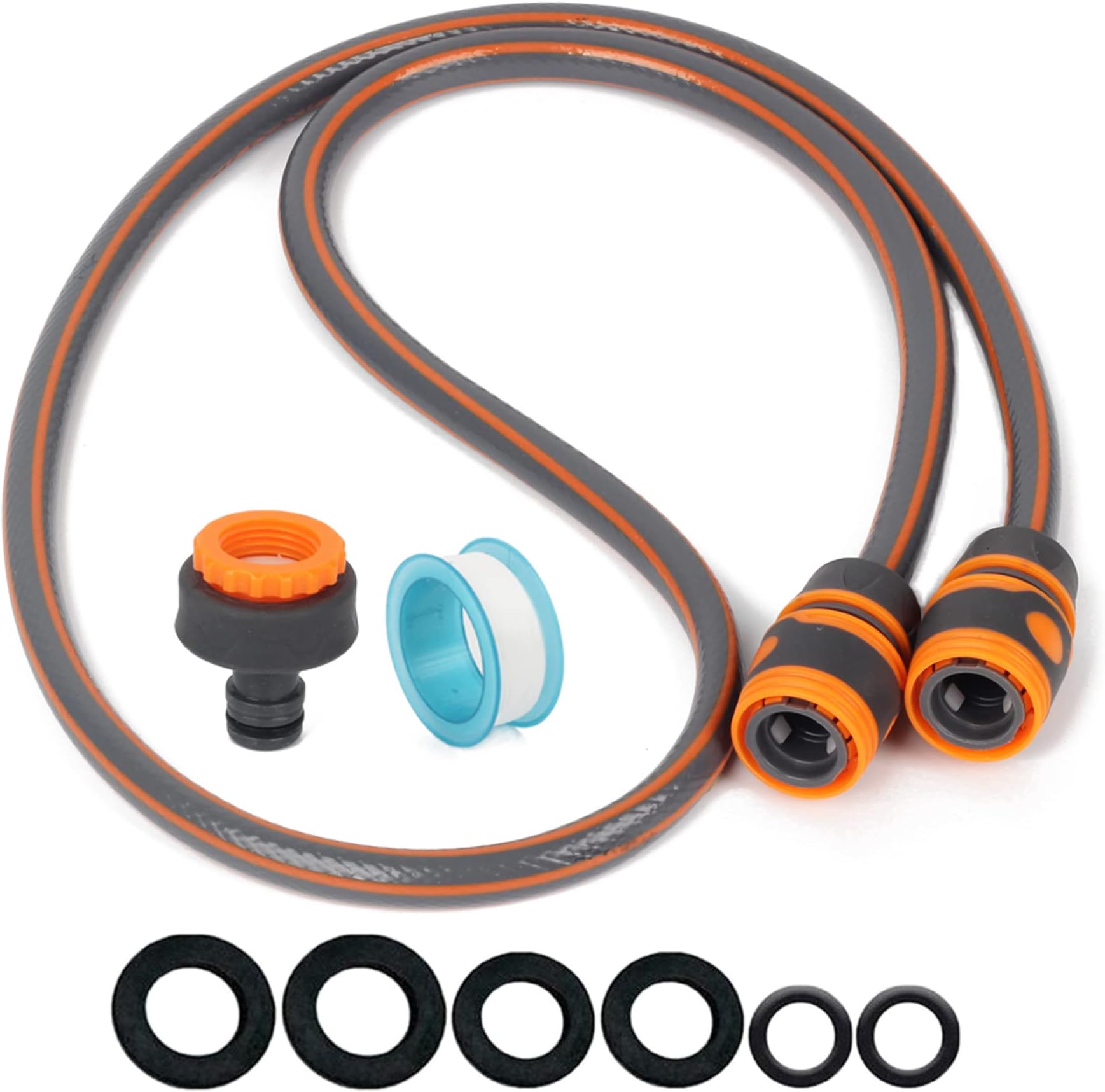 Short Hose Pipe 1.5m Garden Hose Connection Set, Small Hose Pipe Short Garden Hose and Connector, Garden Tap Connectors and Fittings Adapter, Small Hosepipe for Connect Reel Cart