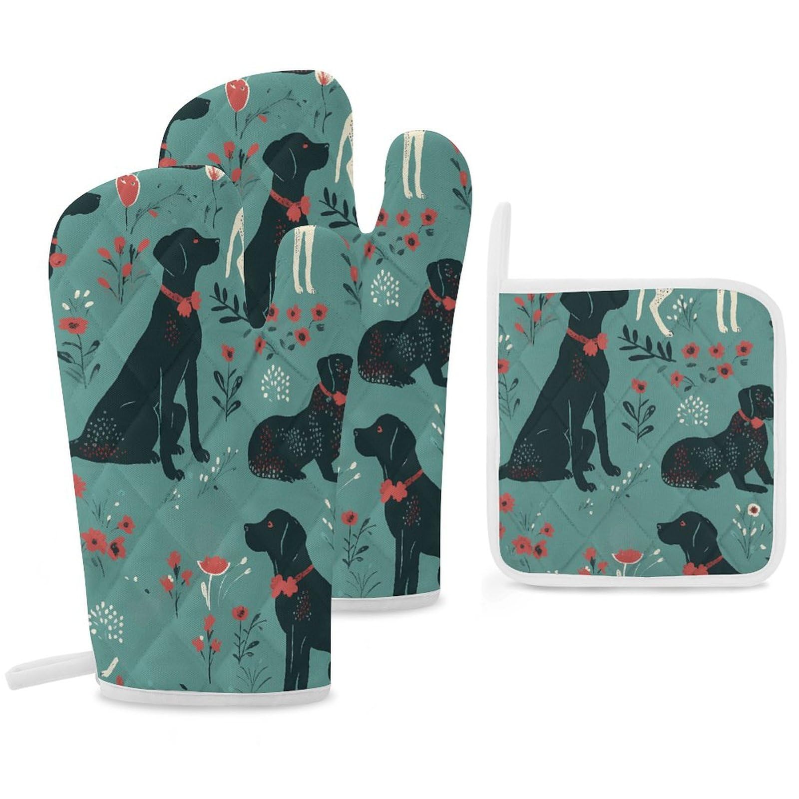 Gants de cuisine et maniques motif chiot pour cuisson et four