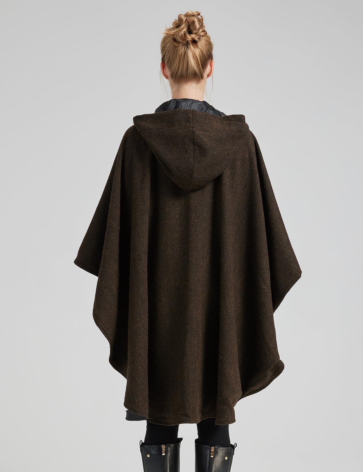 BEAUTELICATE Umhang mit Kapuze Damen Wollmischung Mittelalter Umhang Poncho Übergröße Halloween Cloak Ärmelloser Winddicht Mantel Cardigan für Herbst Winter Weihnachten Karneval