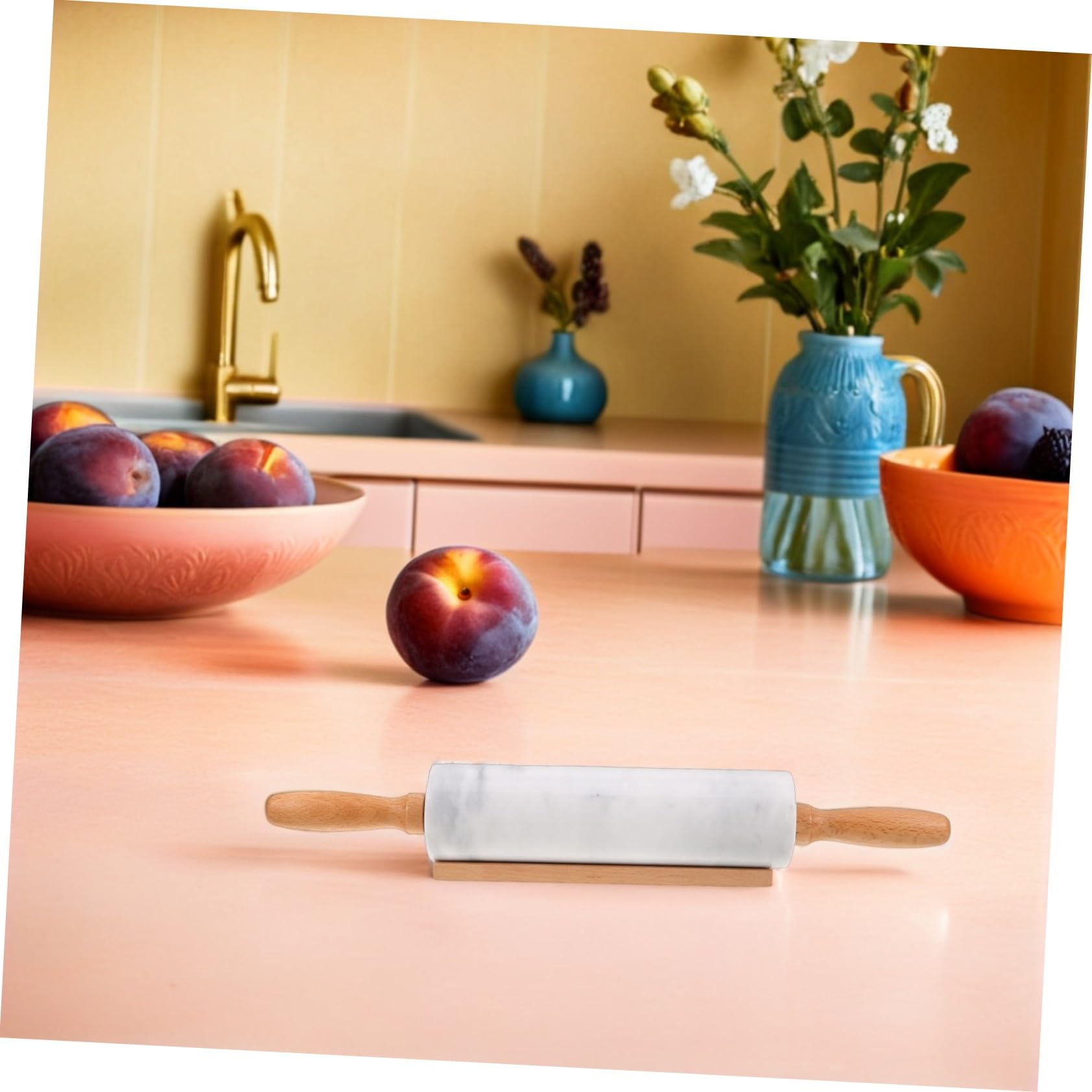 Homoyoyo 3 Piezas Rodillo De Mármol Para Fondant Galletas y Pizza Rodillo Para Masa De Cocina Para Hornear Palitos De Masa Pequeño Para Envolver Dumplings y Decorar La Cocina