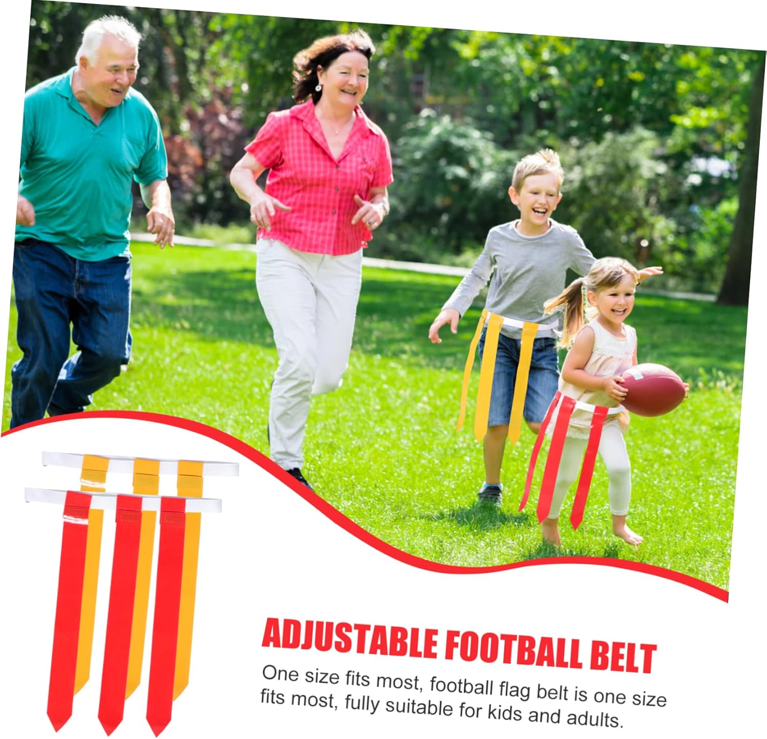 BESTonZON 1Set Adjustable Rugby Belt with Flags Youth Football Accessories for Adults Easy to Use Portable Flag Football Kit for Outdoor Games