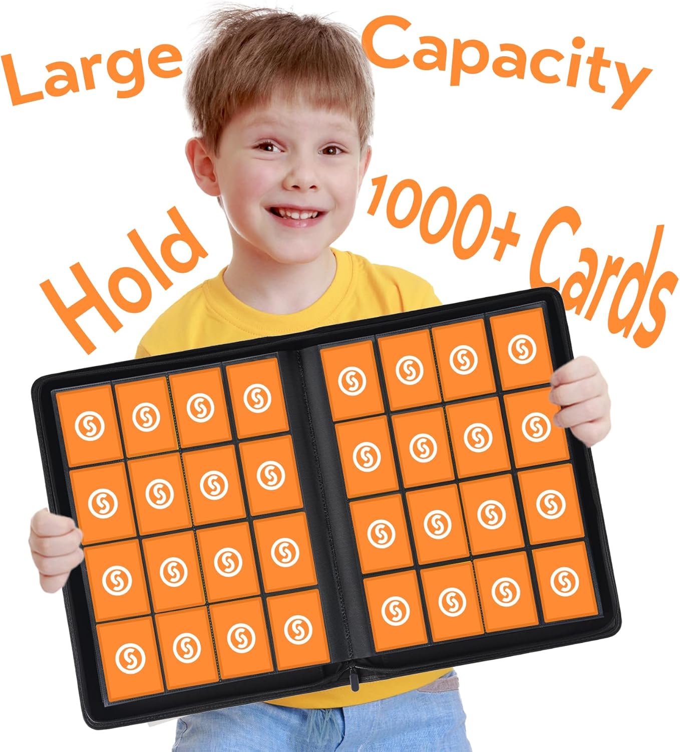 1000+ pockets trading card binder, premium 16 pocket card binder, ringless side loading collection album holder folders for mtg, tcg, game cards & sports cards (black) 16 pocket 1000+ black