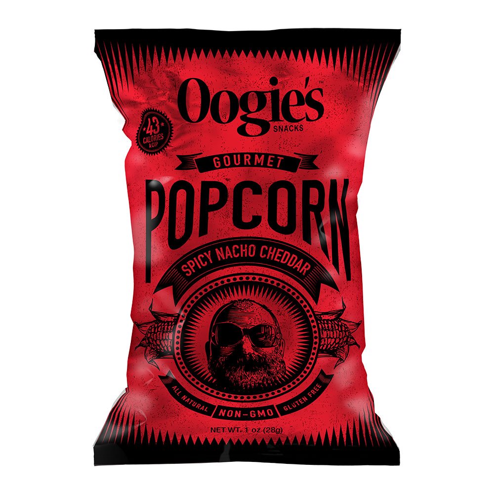 Oogie’s Gourmet Popcorn Spicy Nacho Cheddar Flavor - Individual Popcorn Bags for Movie Night & Party