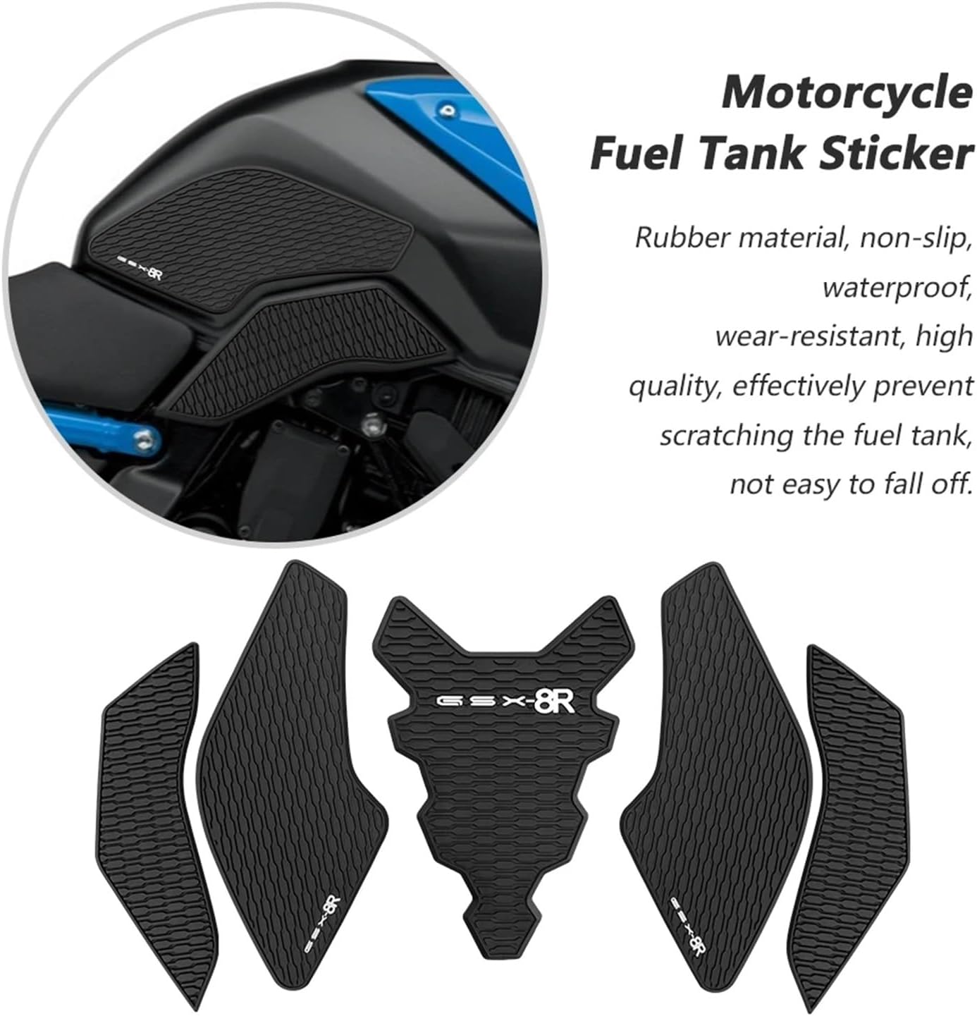 Protector Stickers Pad Motorcycle Accessories Tank Traction Pad Anti-Slip Sticker Gas Knee Grip Protector for Suzuki GSX8R 2023 2024 Fuel Tank Pad