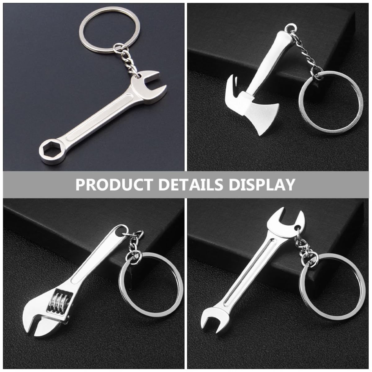 Kichvoe 20 Pezzi Portachiavi Ciondolo in Metallo Argento Design Chiave Creativa Struttura Semplice e Facile da Usare per Decorazione Portachiavi e Borsa Stili multipli