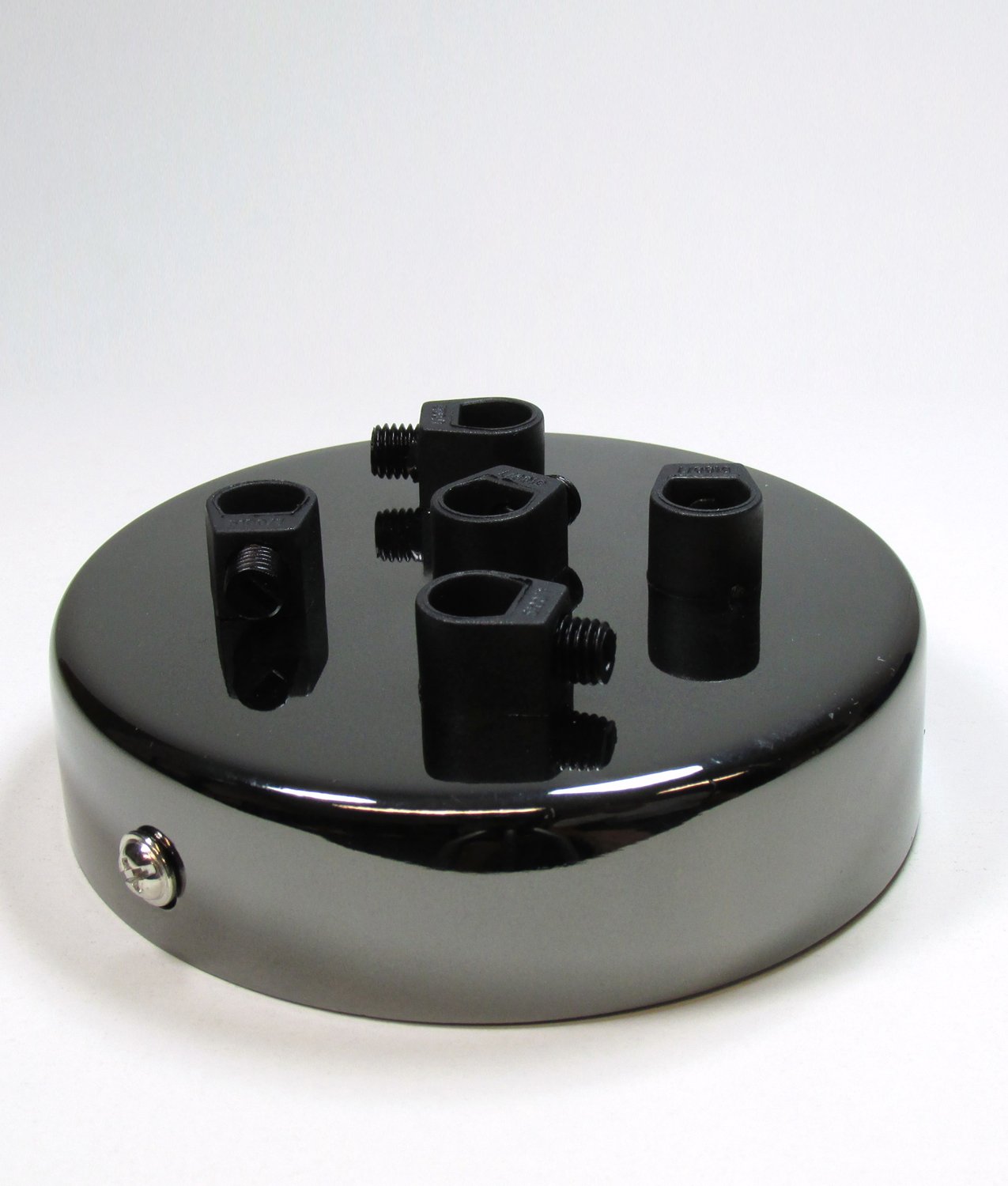 Vendimia Lighting Co. Black 5 Point Multi Drop Outlet Ceiling Rose | Pearl Chrome