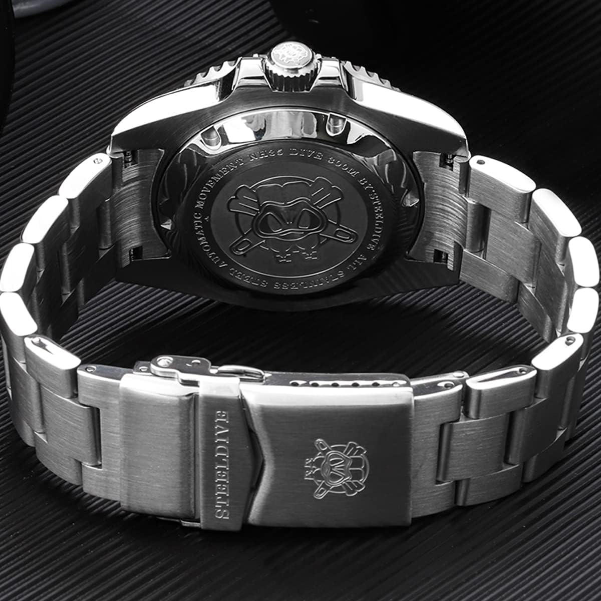 watchdives Steeldive SD1953 Reloj Automático para Hombre, Acero Inoxidable, Movimiento NH35, 300 m Relojes de Buceo