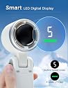MERTTURM® Handheld Portable Fan, Mini Personal Foldable Small Hand Fan with LED Display, 5 Speeds Adjustable 3600mAh USB Rechargeable Powerful Cooling Turbo Desk Fan for Travel/Outdoor/Home/Office gallery image