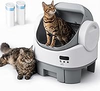 WARCAT Open-Top Self-Cleaning Cat Litter Box - Automatic, App-Free, 10L Waste Drawer, Child Lock for Multi-Cat Homes