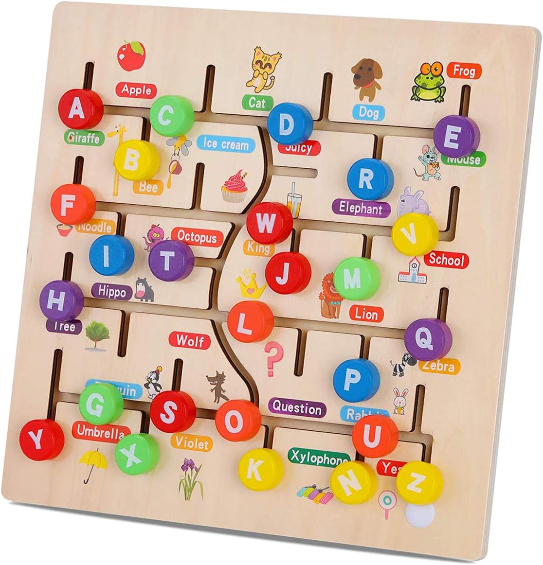 Wooden Puzzles for Toddlers, Preschool Early Educational Toys Puzzles, 4 Pcs Animals Pegged Family Games Set for Kids Boys and Girls 2 3 4 5 6 Years Old: Toys & Games