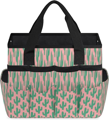 Miniatura 2 de Bonita bolsa de herramientas de jardín con estampado de cactus para mujeres y hombres, bolsas de almacenamiento de herramientas de jardinería con 10