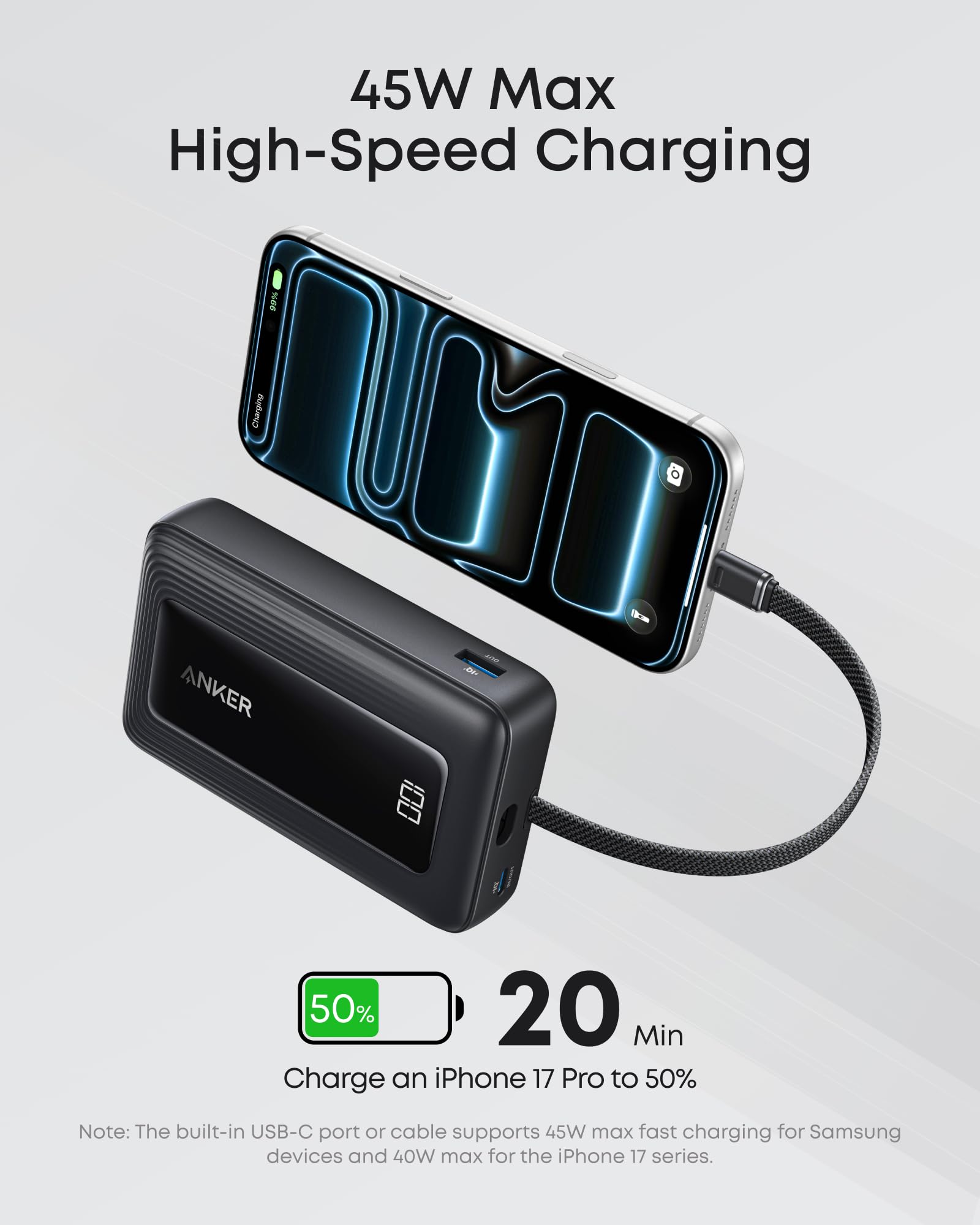 Amazon.com: Anker Zolo Power Bank, 20,000mAh 45W Max Fast Portable