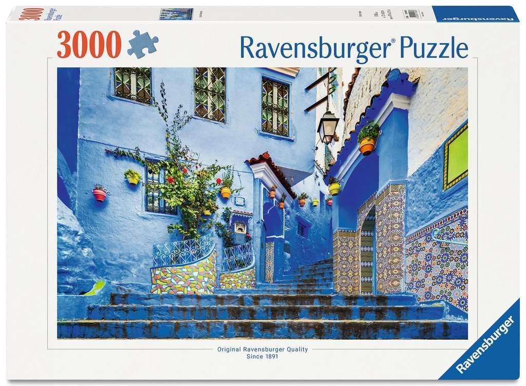 Ravensburger Erwachsenenpuzzle 3000 Teile - Marokko in Blau | Marrakech 3000-piece jigsaw puzzle, 121 x 80 cm, for adults 14+, for experts, Marrakech collection and unique gift idea.