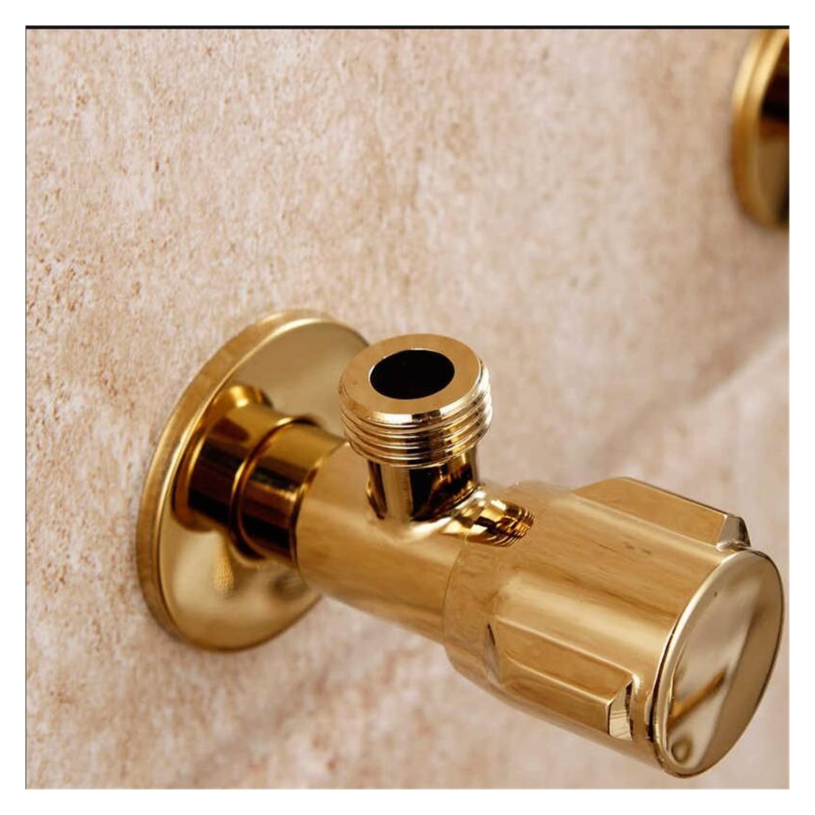 Mooilko One Pcs Gold Angle Valve Gold Solid Brass Wall Mount Angle Valve For Toilet Universal Stop Water Triangle Valve For Faucet And Toilet Easy To Install(One Pcs Gold)