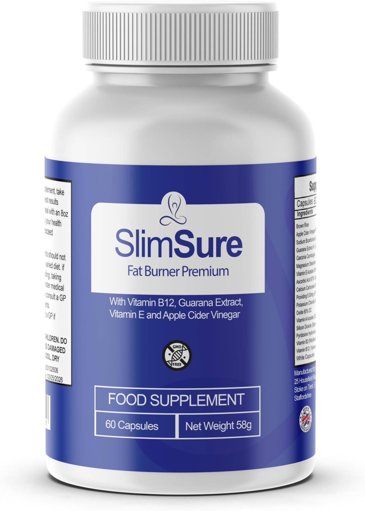SlimSure – Premium Weight Management Support, Fat Burning & Appetite Control, Vegan Formula – 60 Capsules, 1 Month Supply