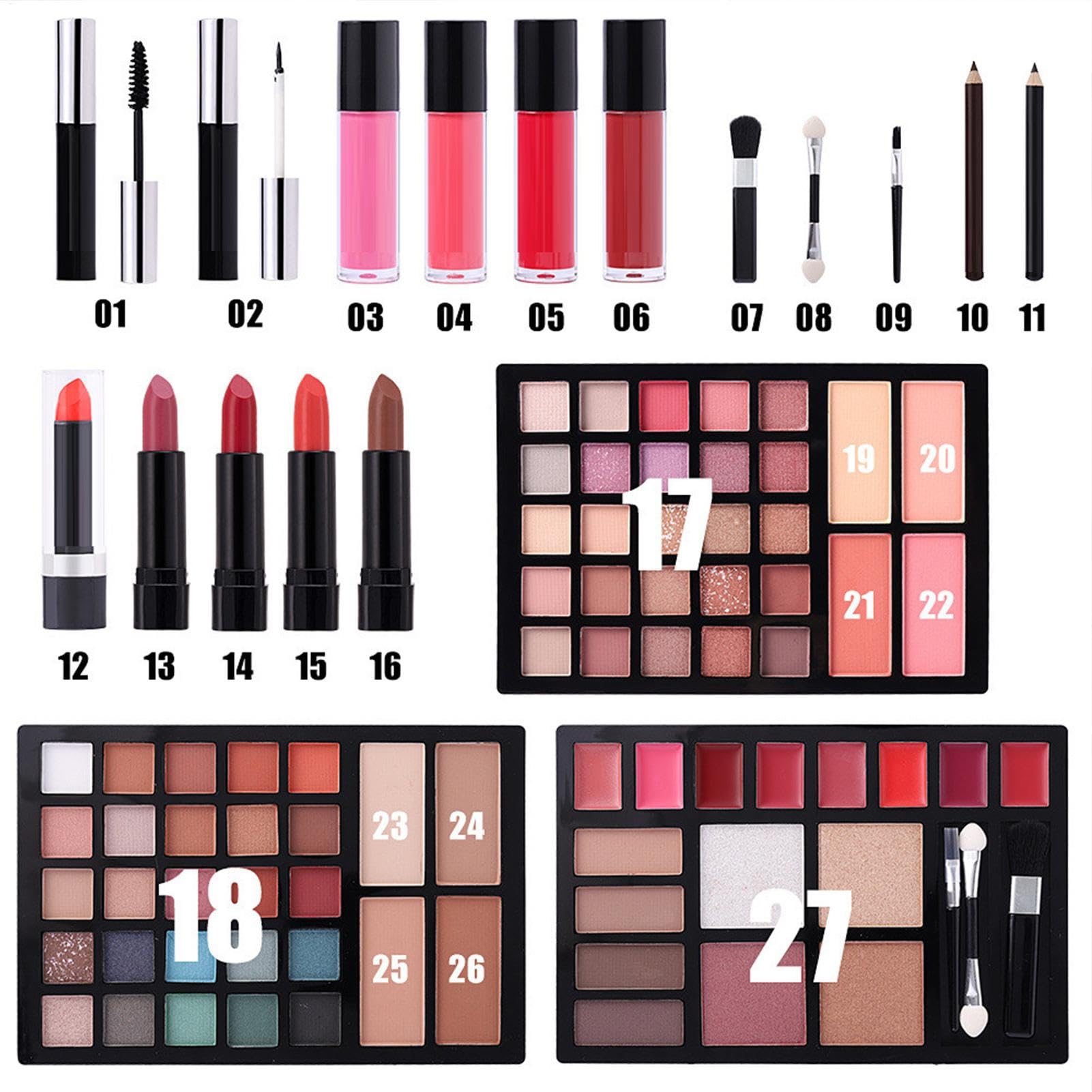 Kit di Trucco per Principianti Set Di Palette Per Ombretti | Multifunzionale Mascara Rossetto E Per Sopracciglia Per Donne Ragazze Adolescenti E Amanti Del Trucco