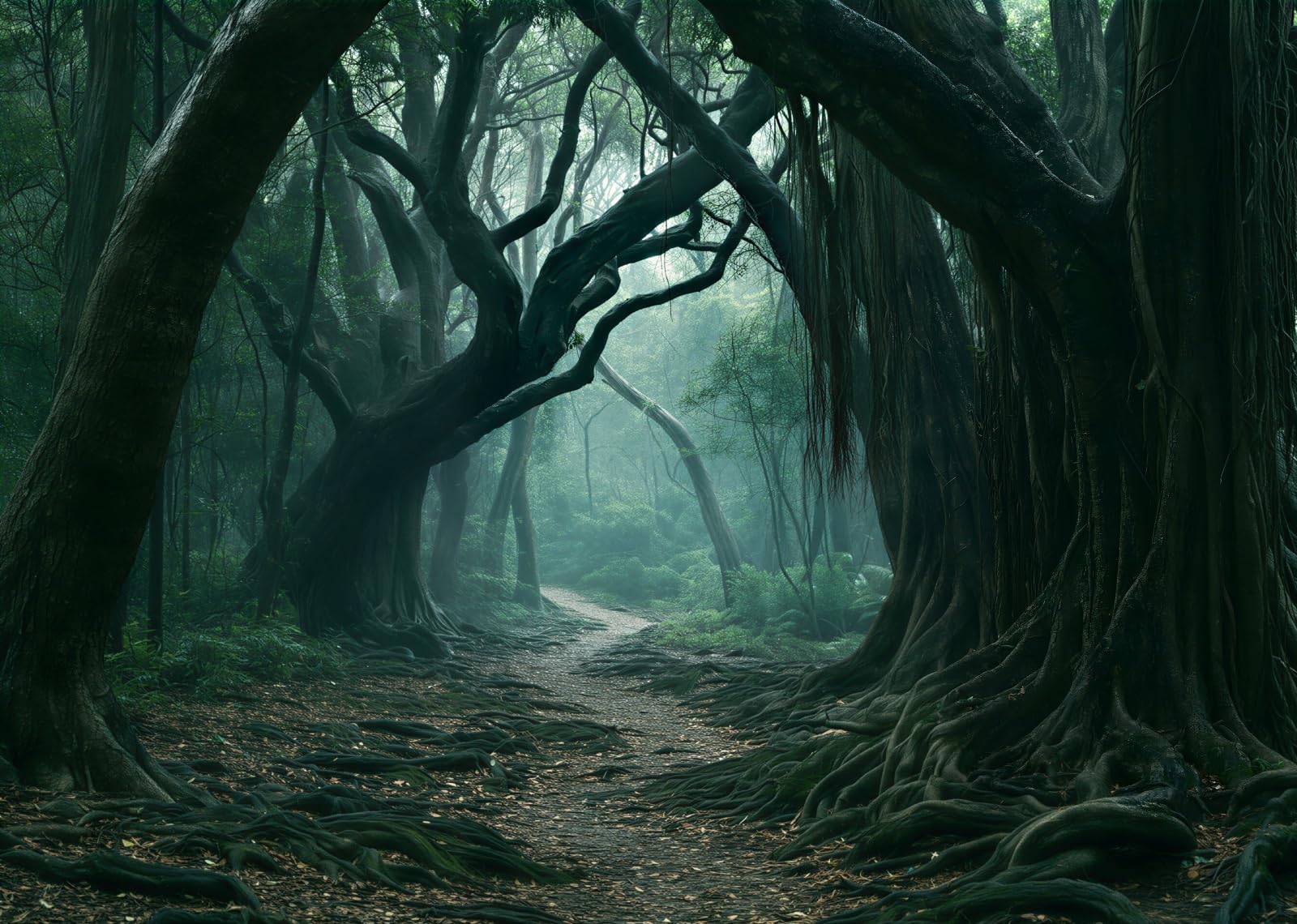 15x10FT (4.6x3m) Passaggio Foresta Verde Sfondo Fotografico