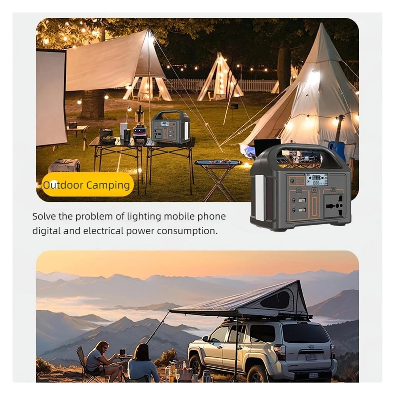 For Jsdsolar, Generatore Di Corrente Portatile Da 100 W for Centrale Elettrica 110 V 220 V, Banca Di Energia Solare Di Emergenza for Viaggi In Campeggio All'aperto(220V,US)